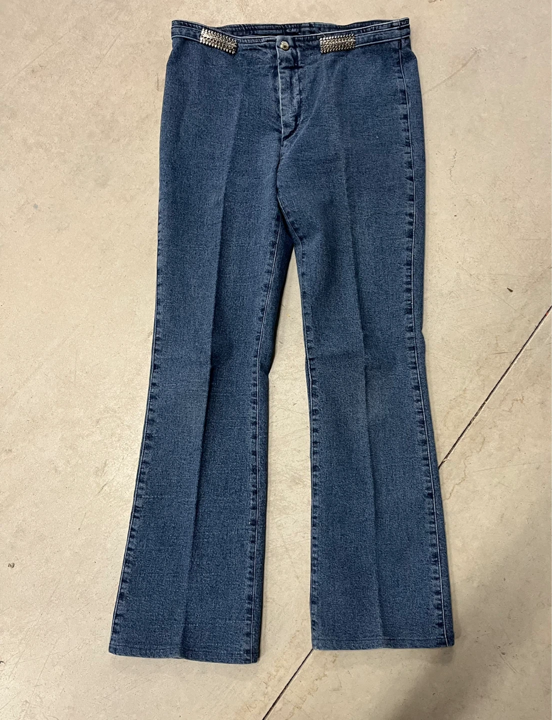 Vertigo Blue Flare Jeans with Embellished Waistband