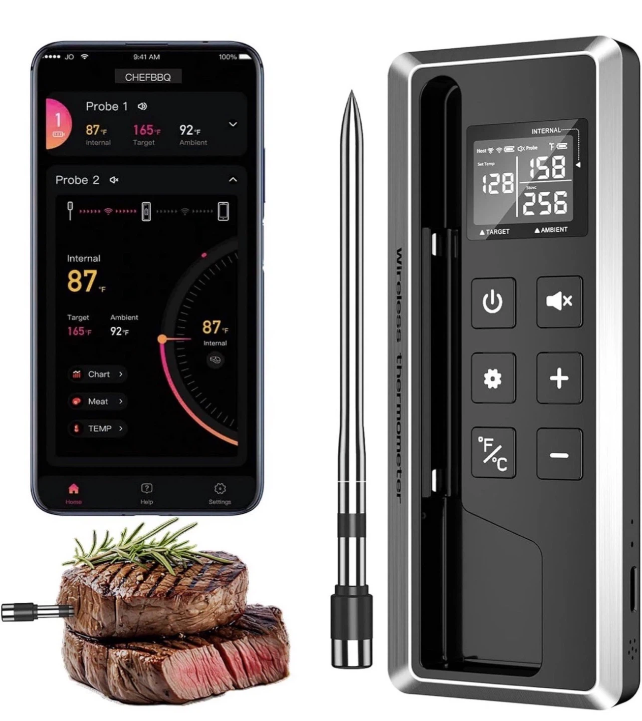 CHEFBBQ Wireless Meat Thermometer