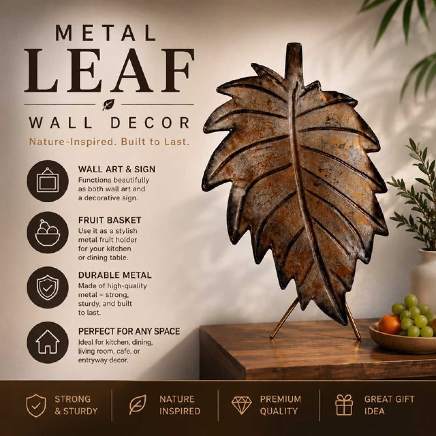 metal leaf wall decor