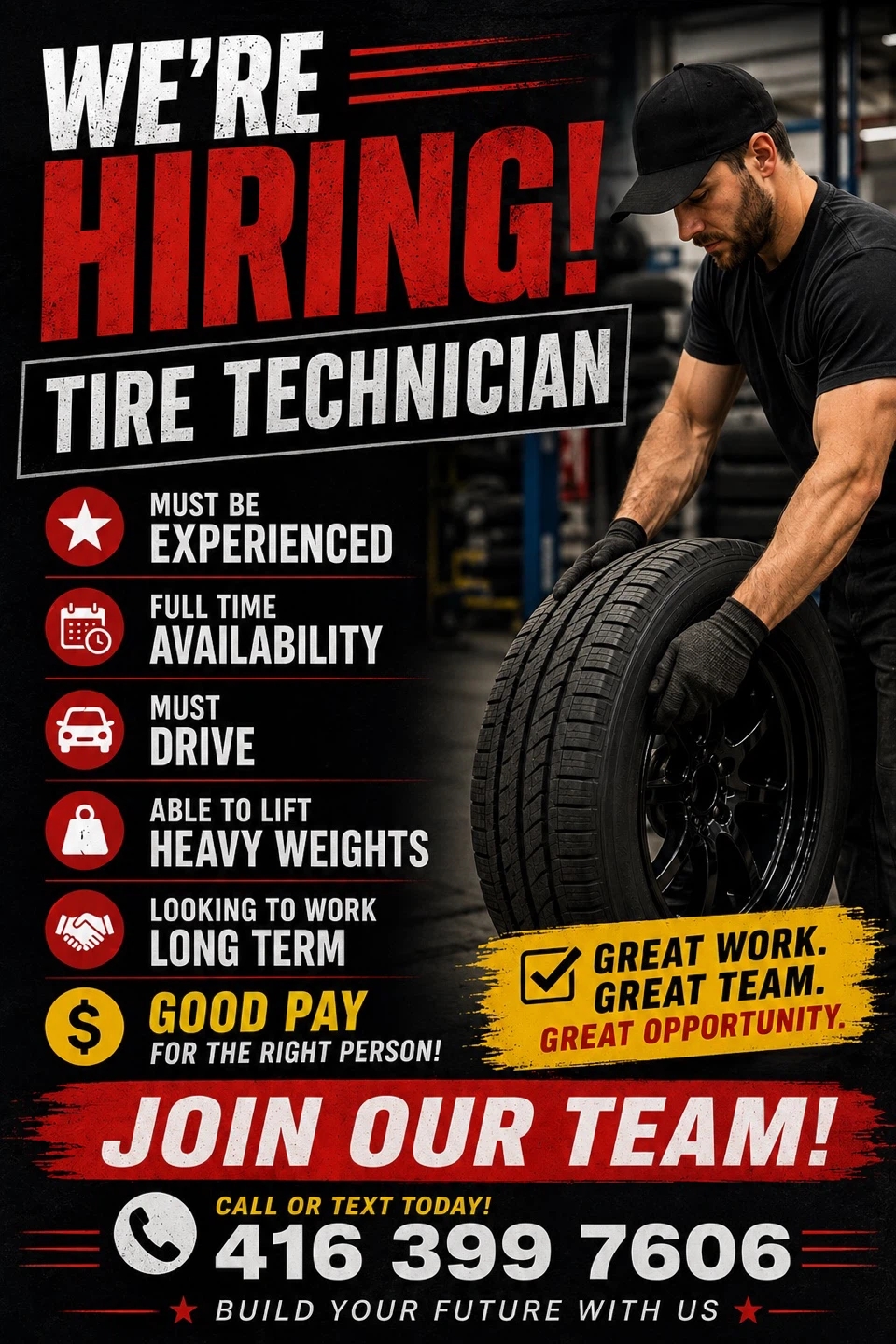Tire Technician Hiring - Experienced Required