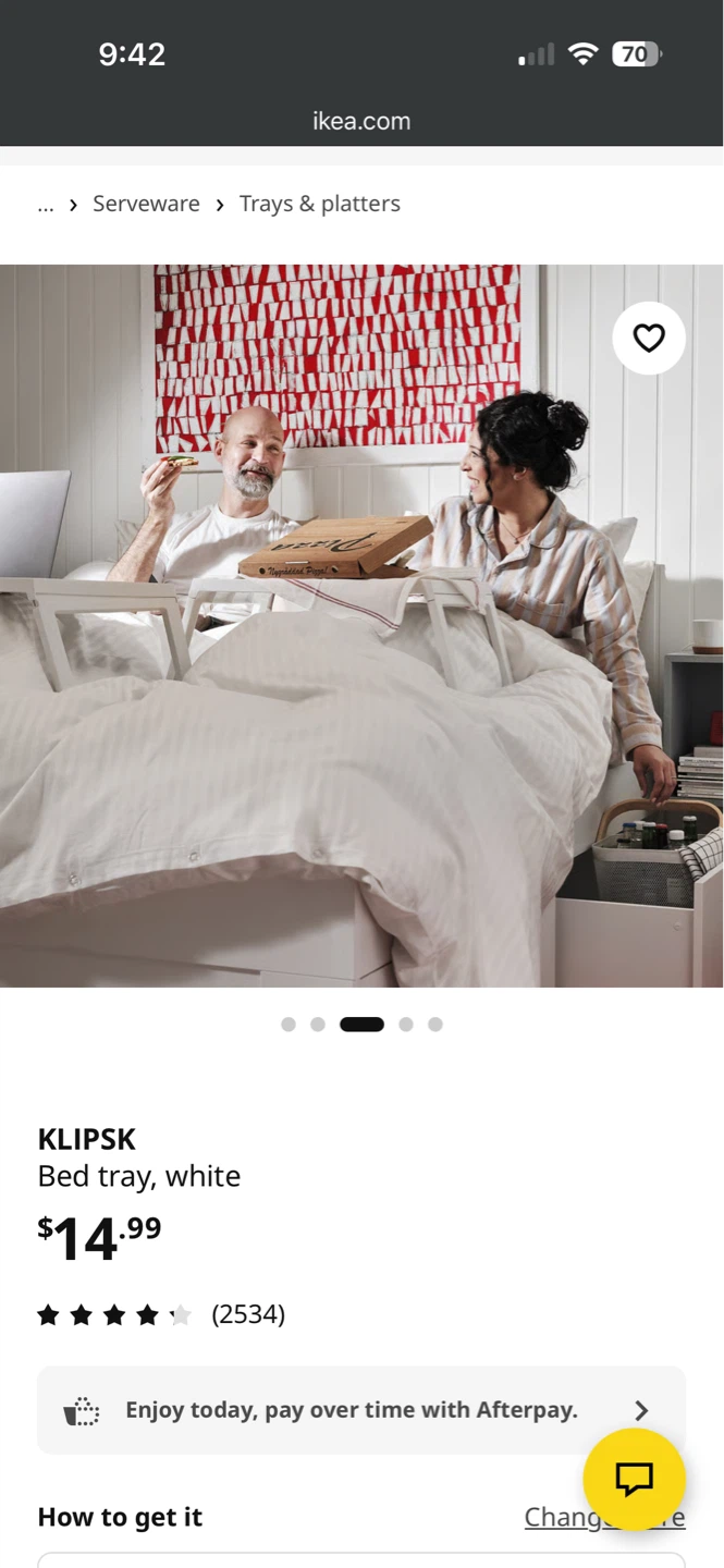KLIPSK Bed tray, white - photo 2