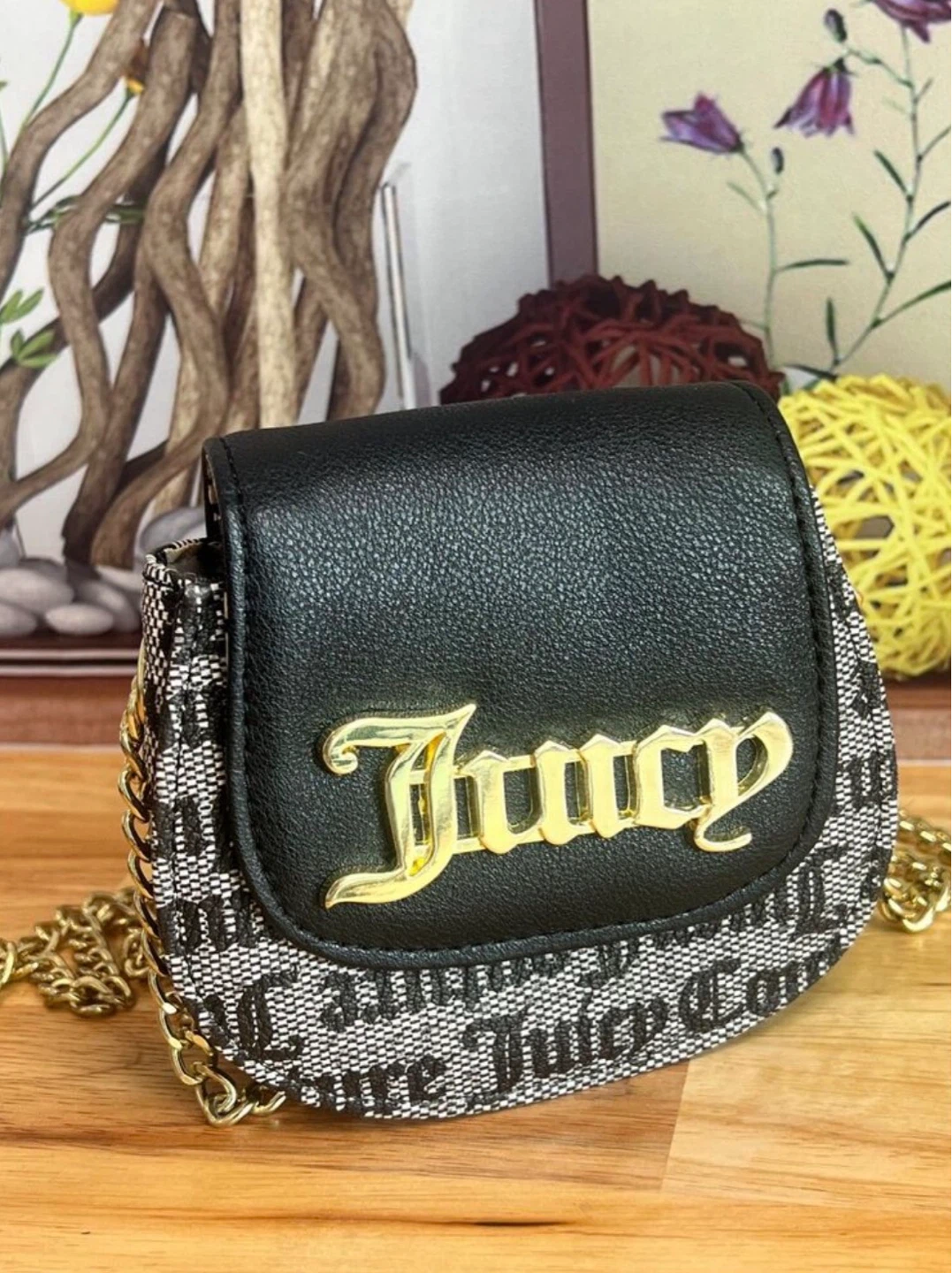 Juicy Couture Black & White Mini Shoulder Bag