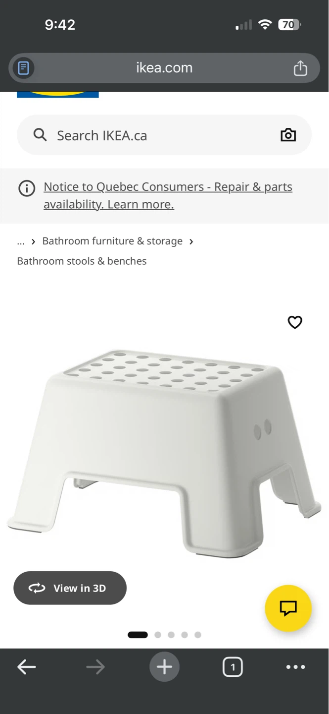 IKEA White Plastic Step Stool