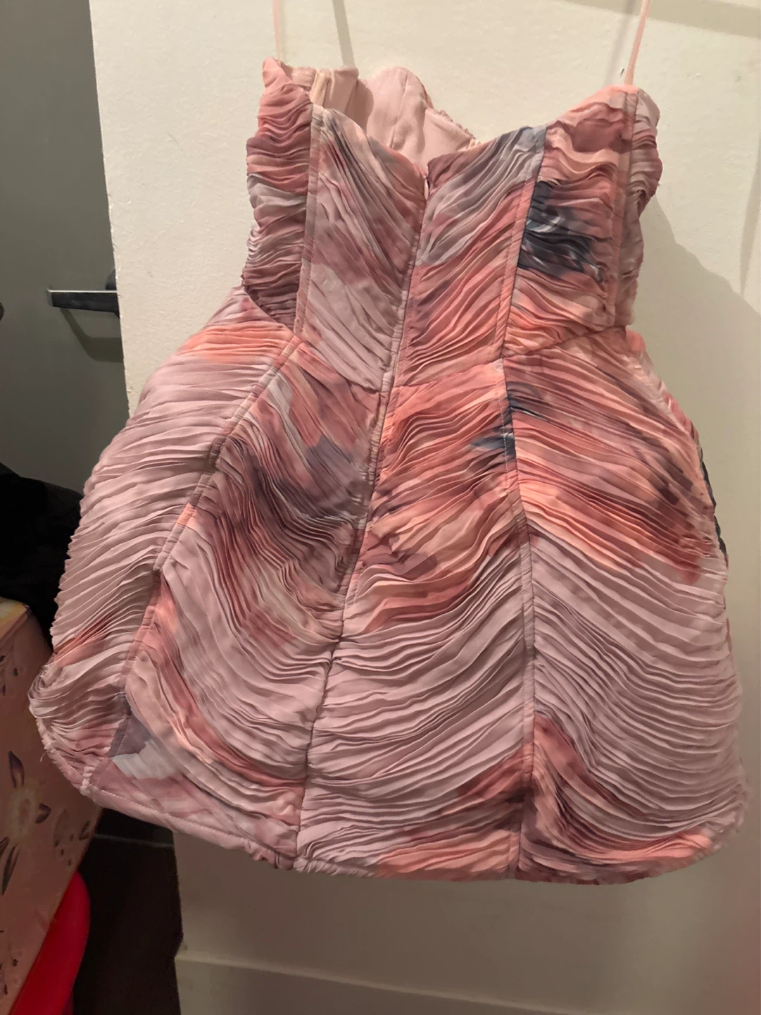 ASOS Luxe Pink Ruched Strapless Dress Size 2 - photo 4