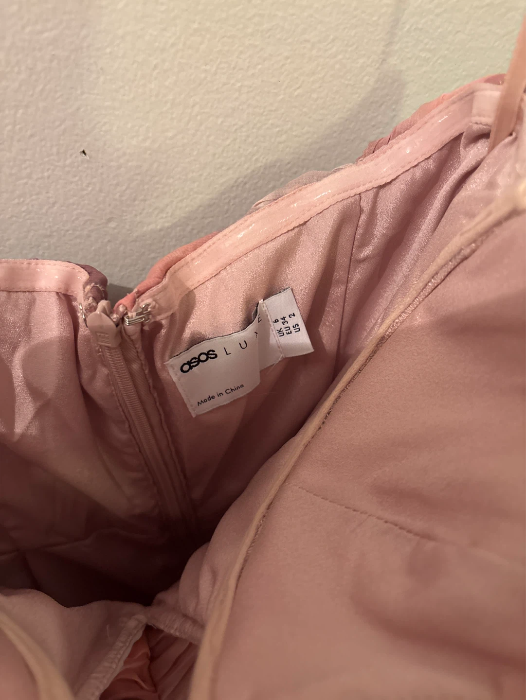ASOS Luxe Pink Ruched Strapless Dress Size 2 - photo 3