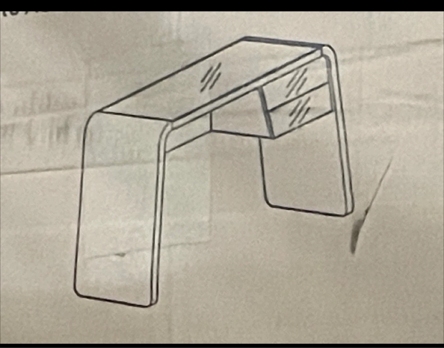 Glass Desk with Two Drawers