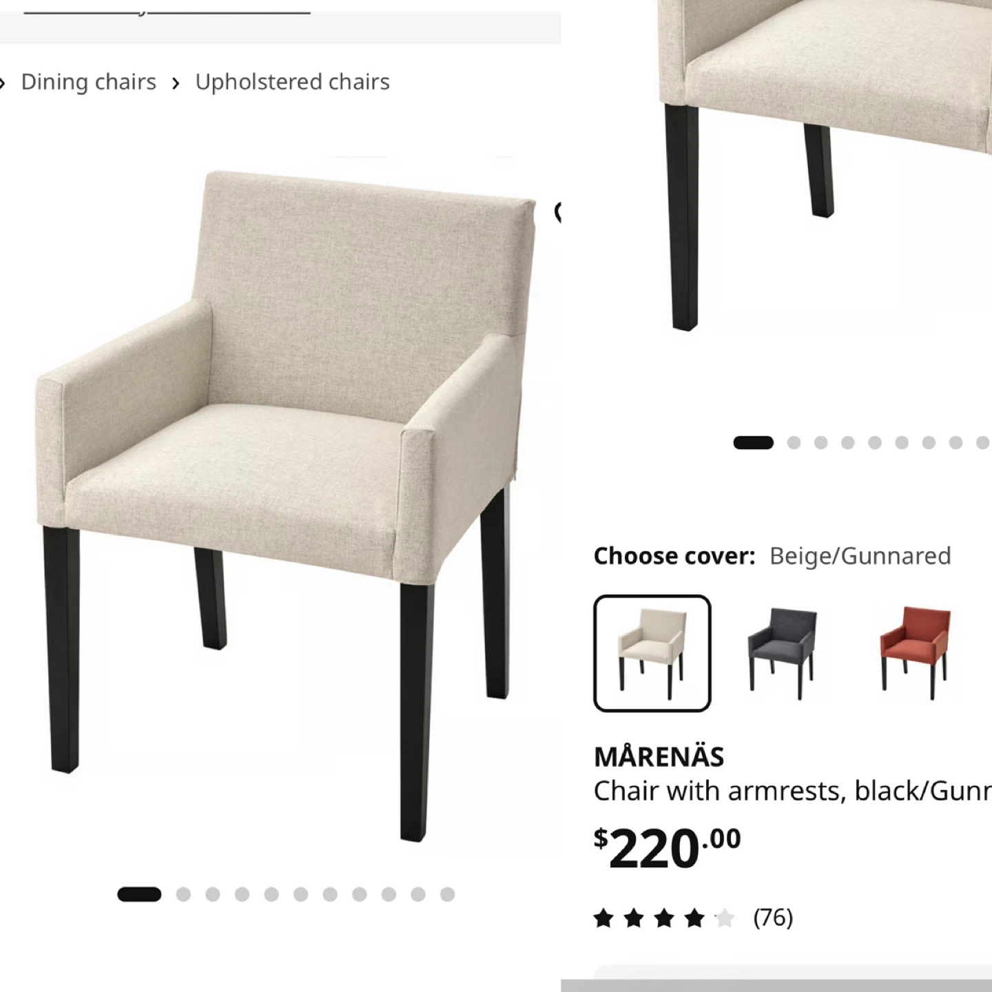 2 IKEA MÄRENÄS Chair with Armrests - photo 4