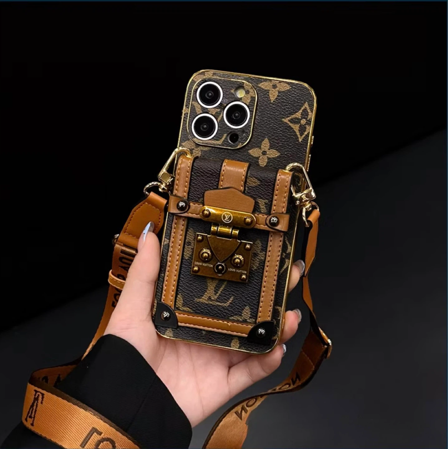 Designer Phone Case with Wallet and Strap