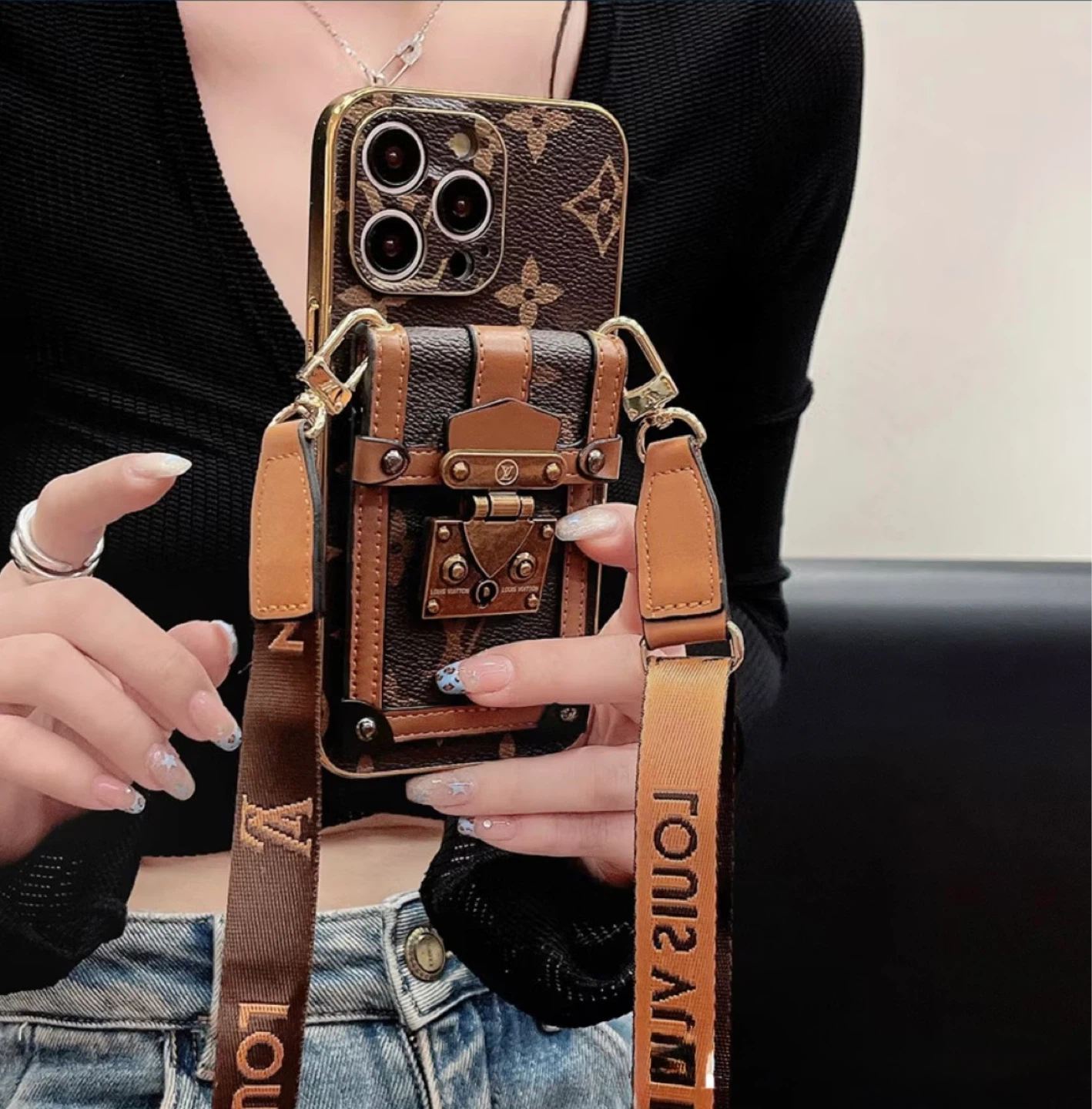 Designer Phone Case with Wallet and Strap - photo 2