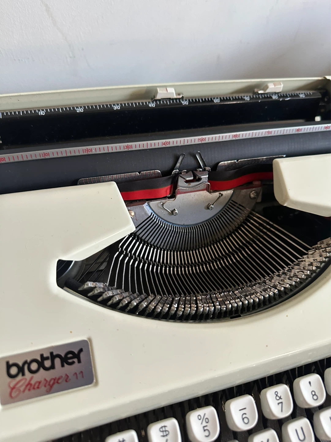 Vintage white Brother Charger 11 Portable Typewriter - photo 3