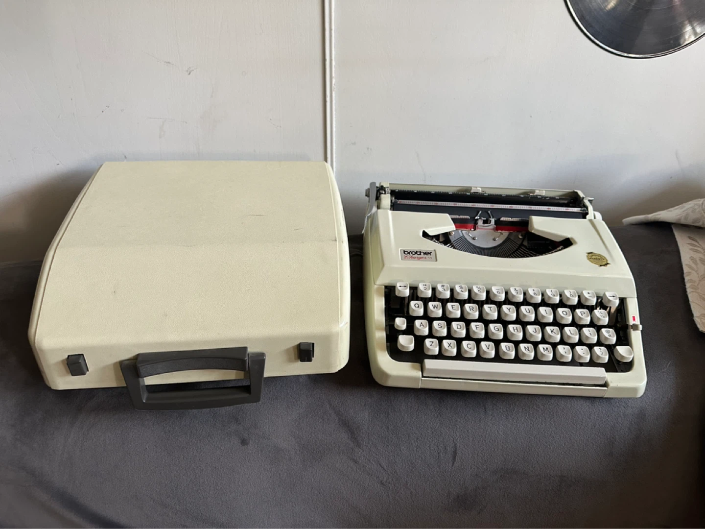 Vintage white Brother Charger 11 Portable Typewriter