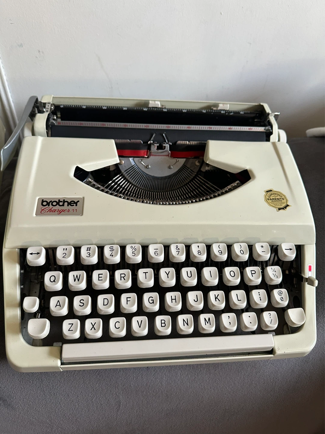 Vintage white Brother Charger 11 Portable Typewriter - photo 2