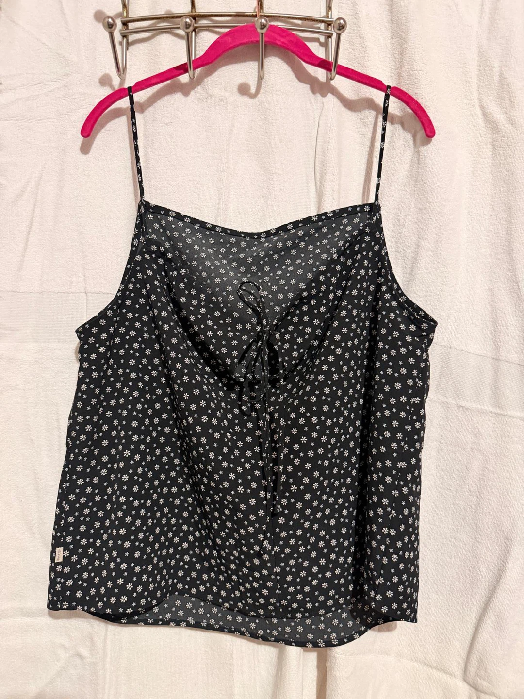 Black floral cami top