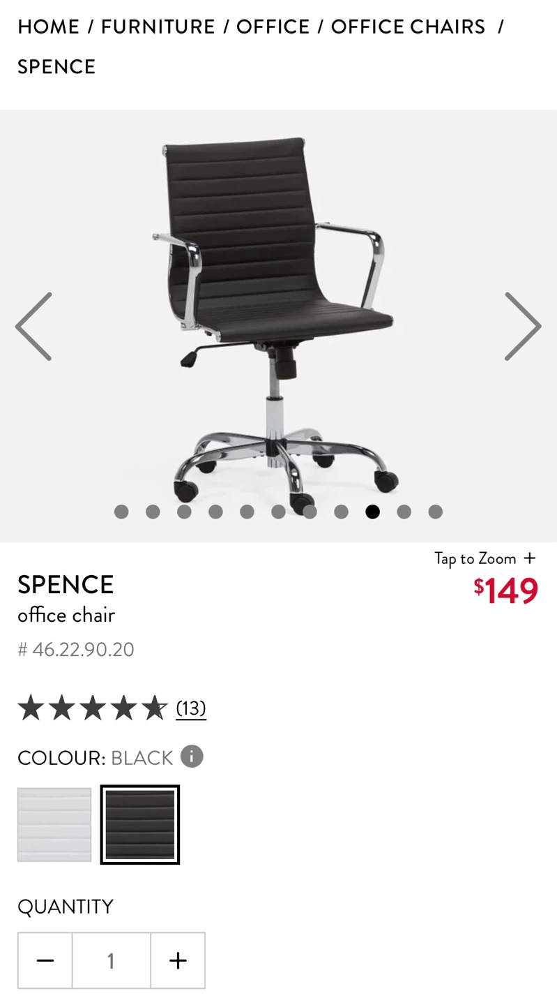 Spence Office Chair - Black - photo 5