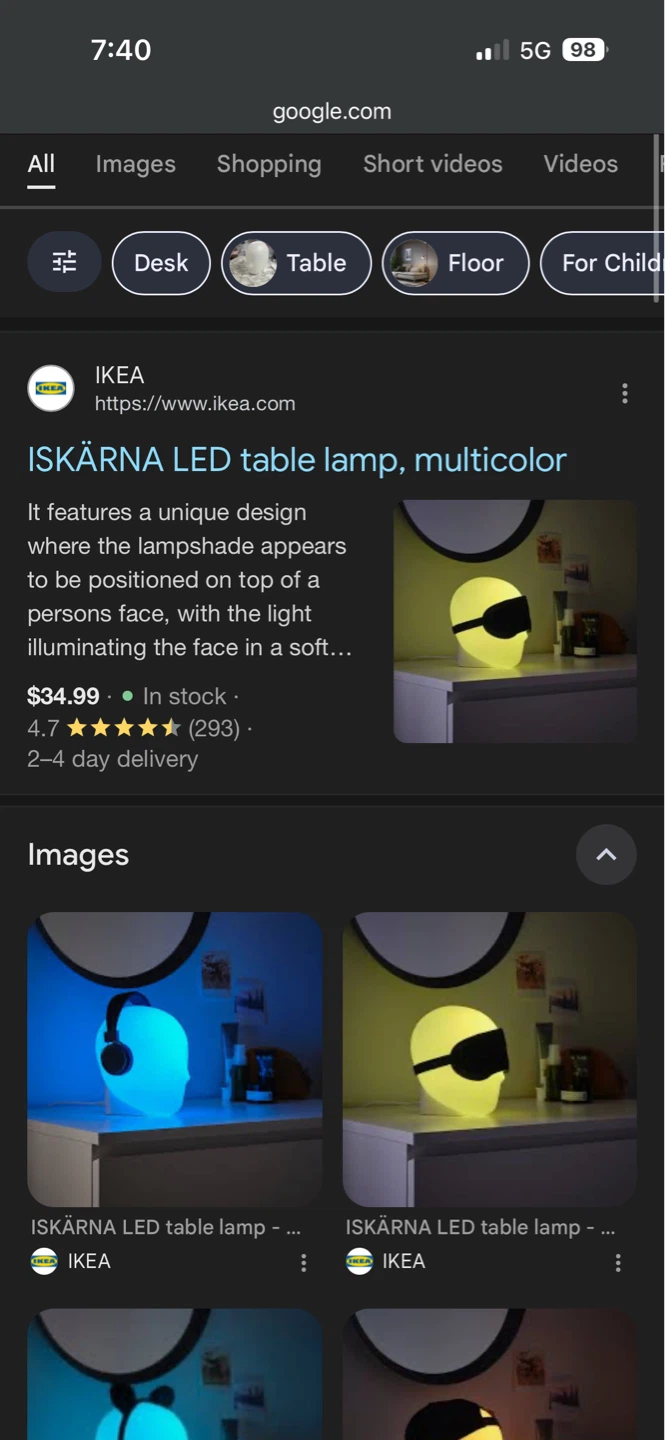 IKEA ISKÄRNA LED Table Lamp - Multicolor - photo 2