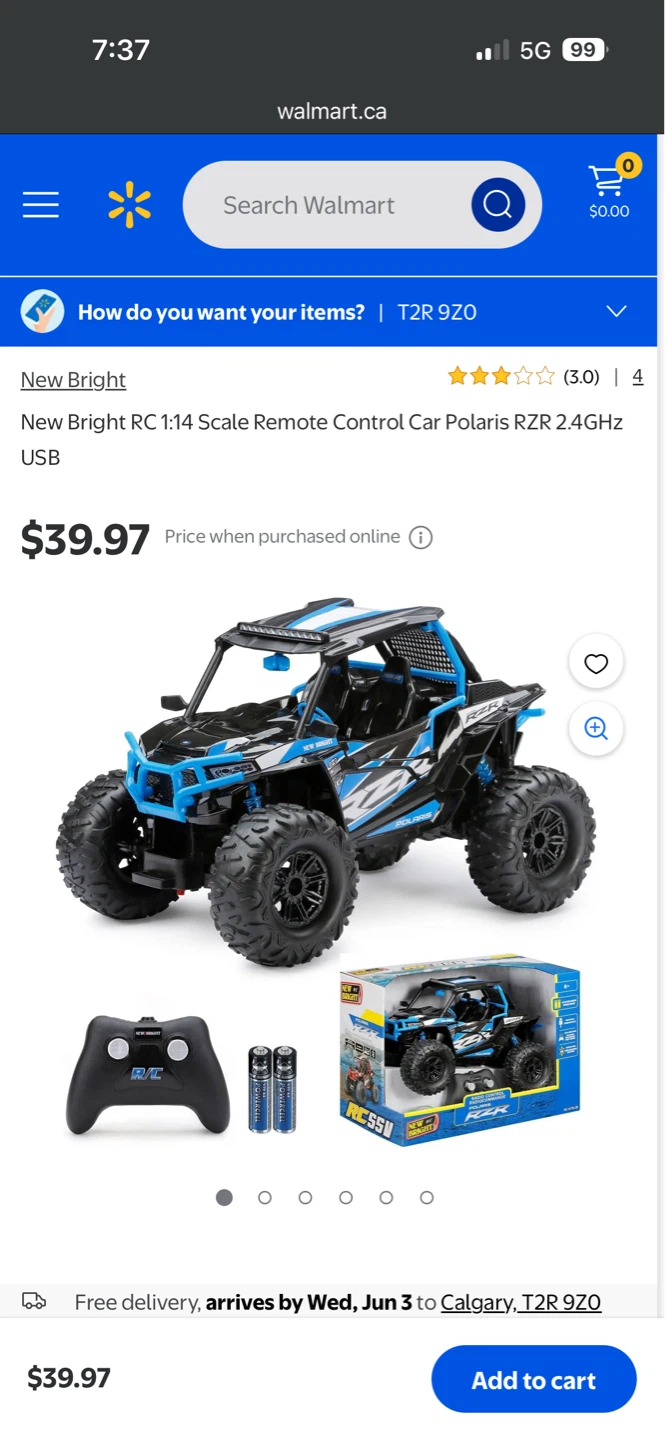 New Bright RC 1:14 Scale Remote Control Car Polaris RZR 2.4GHz - photo 2