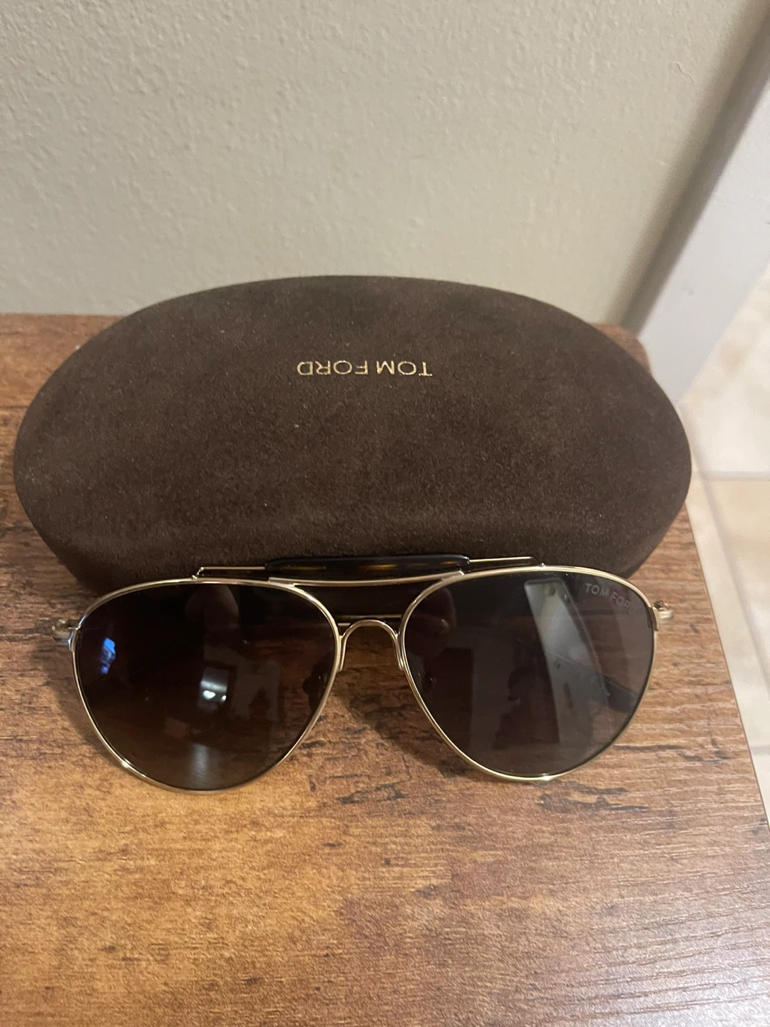 Tom Ford Aviator Sunglasses with Case