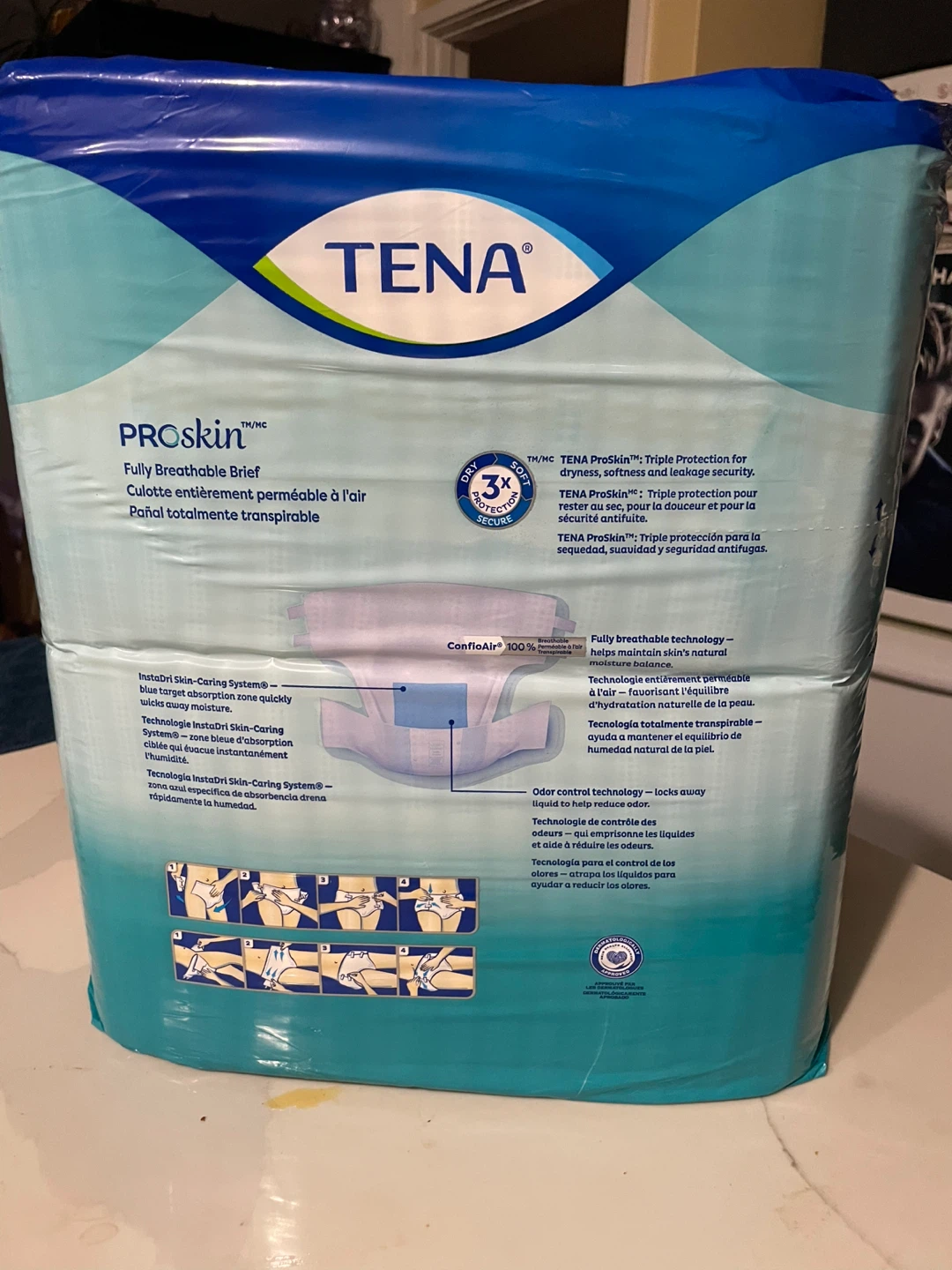 Tena Breathable Briefs, 40-pk, L/G, New
