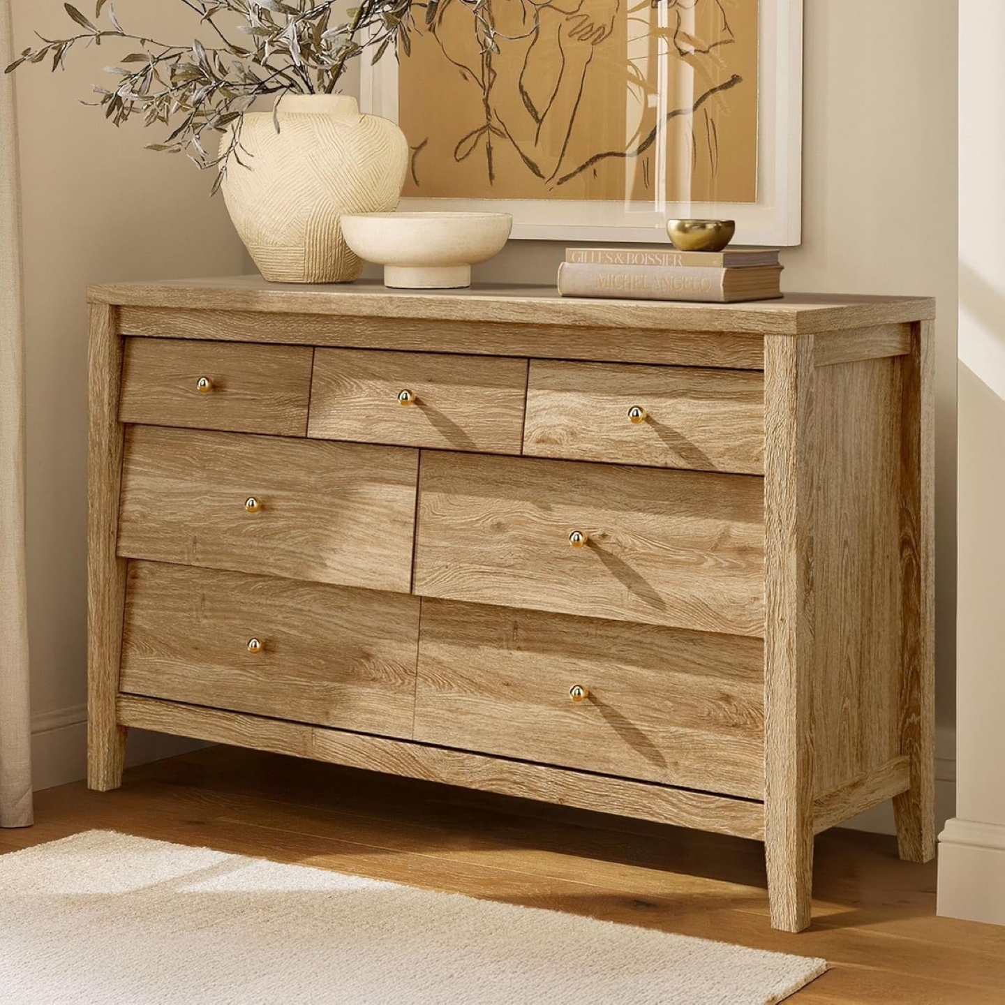 6-Drawer Dresser with Wooden Finish - photo 3