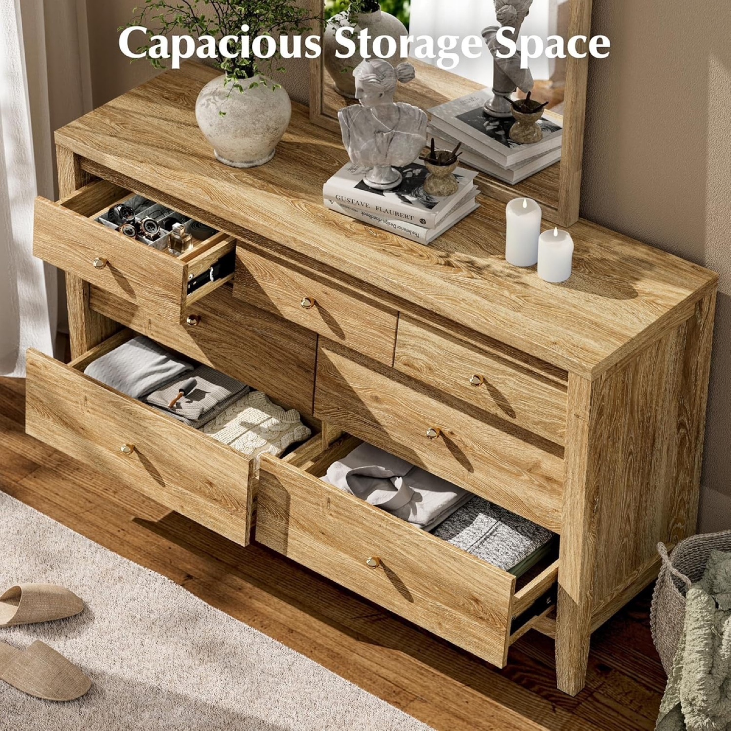 6-Drawer Dresser with Wooden Finish - photo 5