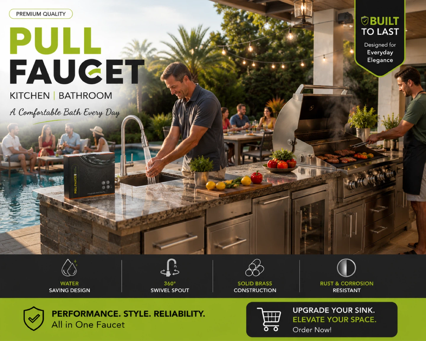 NEW Pull Faucet for Kitchen or Bathroom- 304 Stainless steel - photo 3