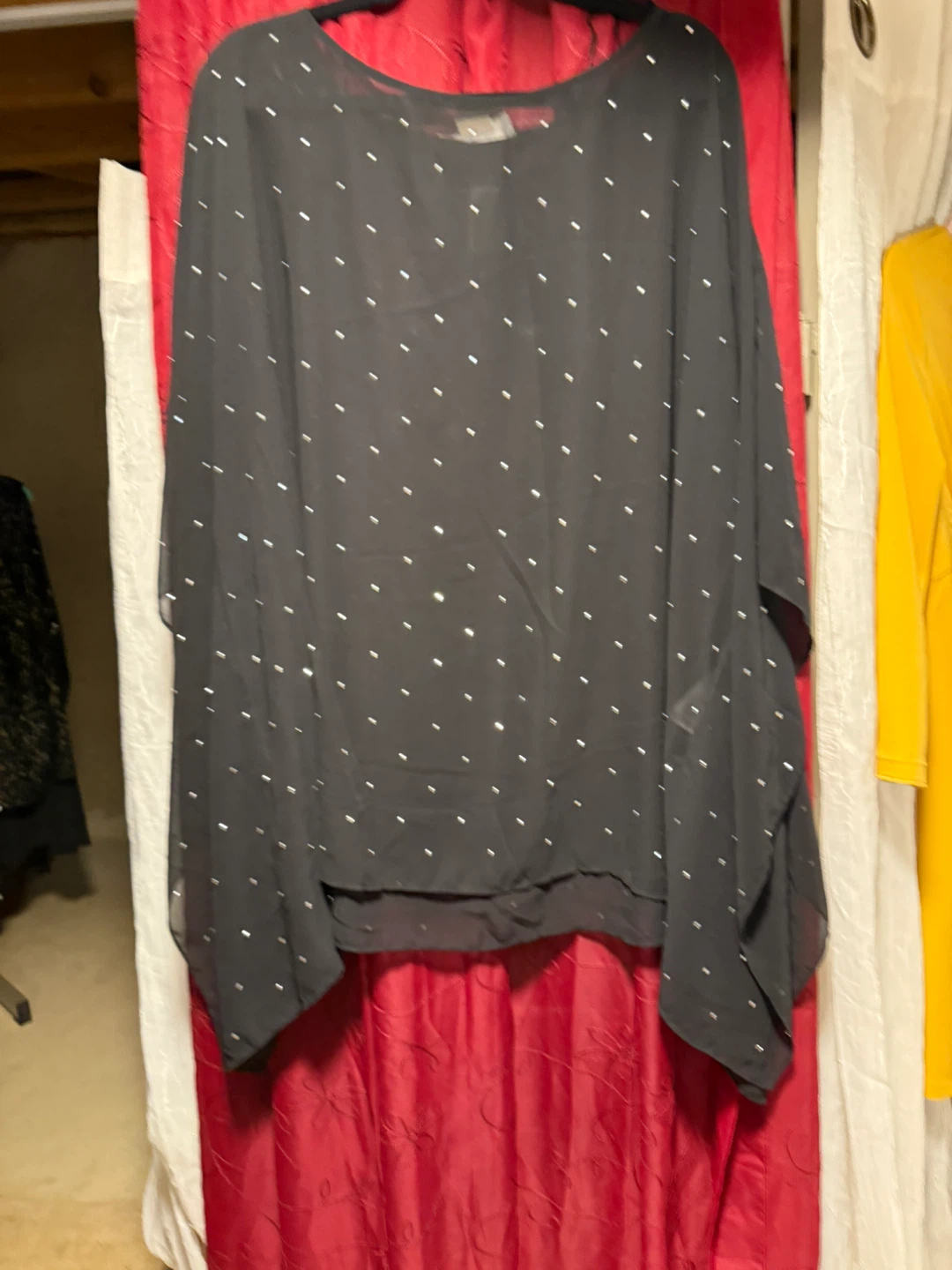 Michael Kors 3x more Black Embellished Sheer Poncho Top - photo 2