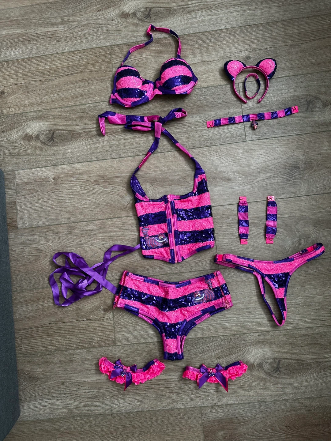 Pink and Purple Sequin Cosplay Costume Set