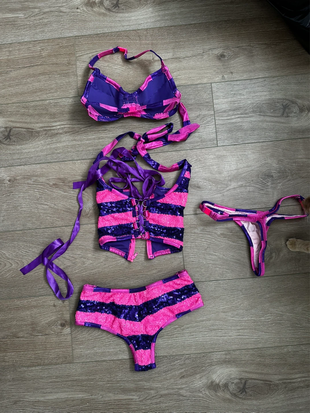 Pink and Purple Sequin Cosplay Costume Set - photo 2