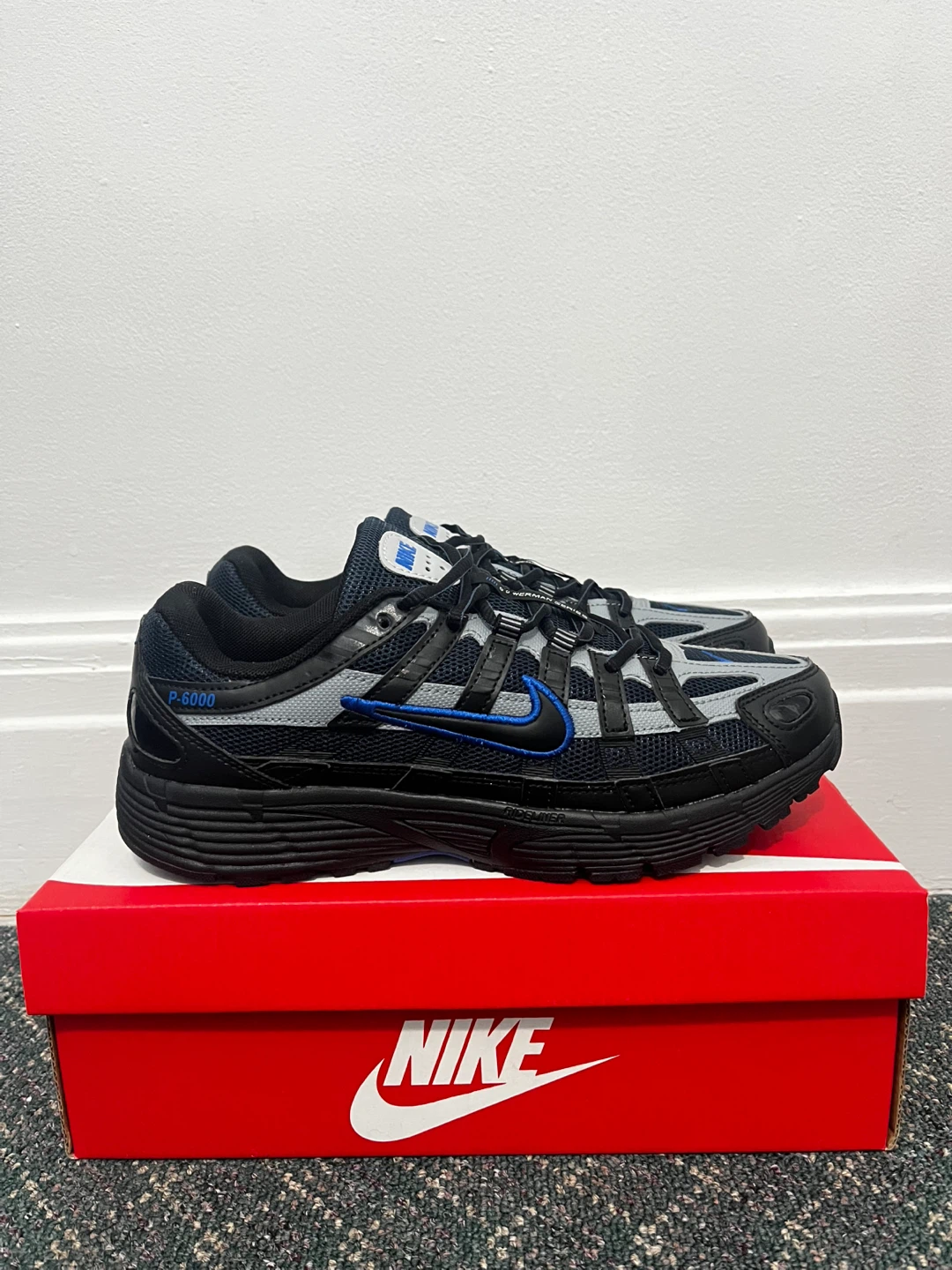 Nike P-6000 Sneakers Black/Blue Size 8.5 Men's