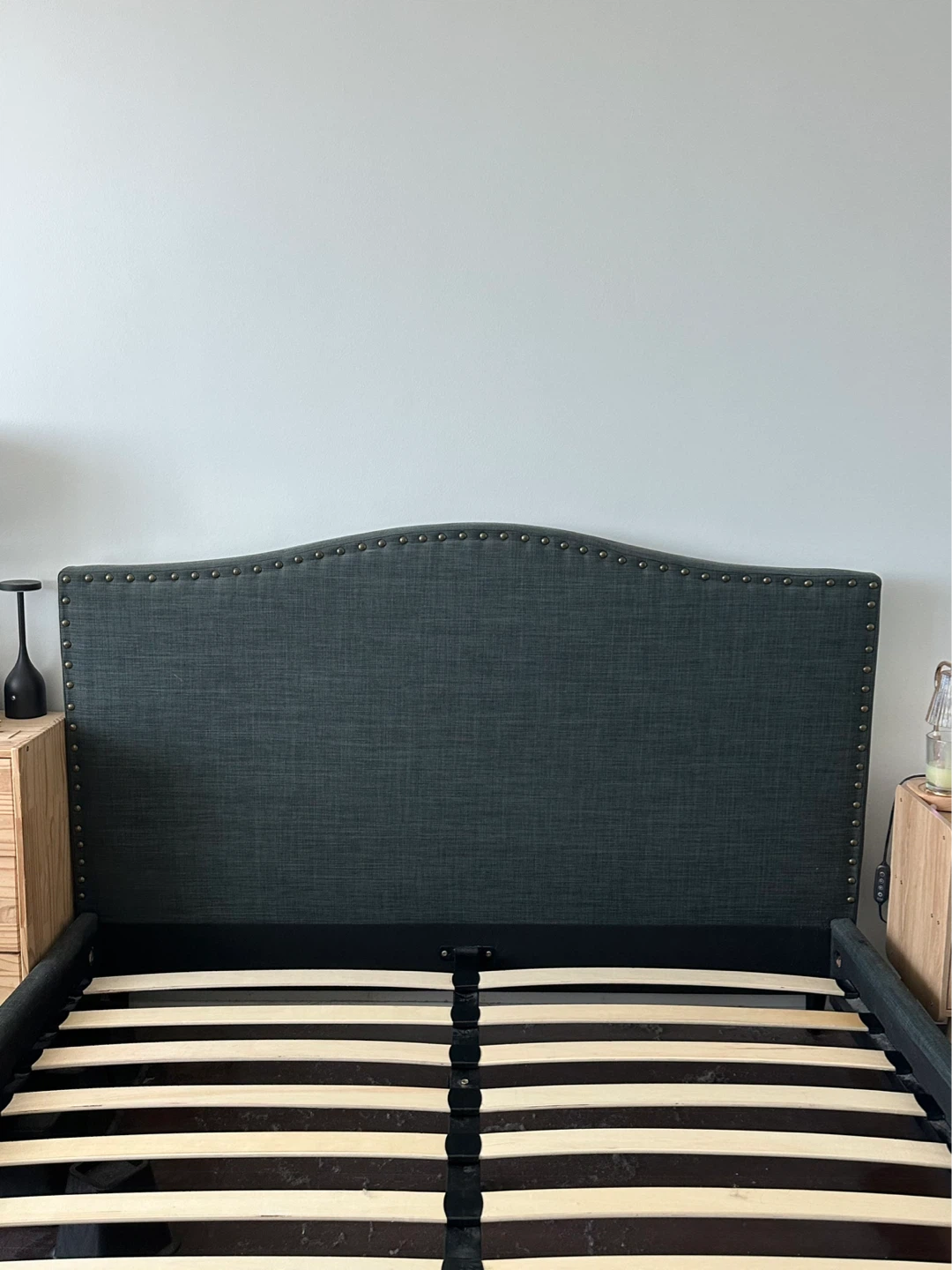 Dark Grey Upholstered Headboard Queen