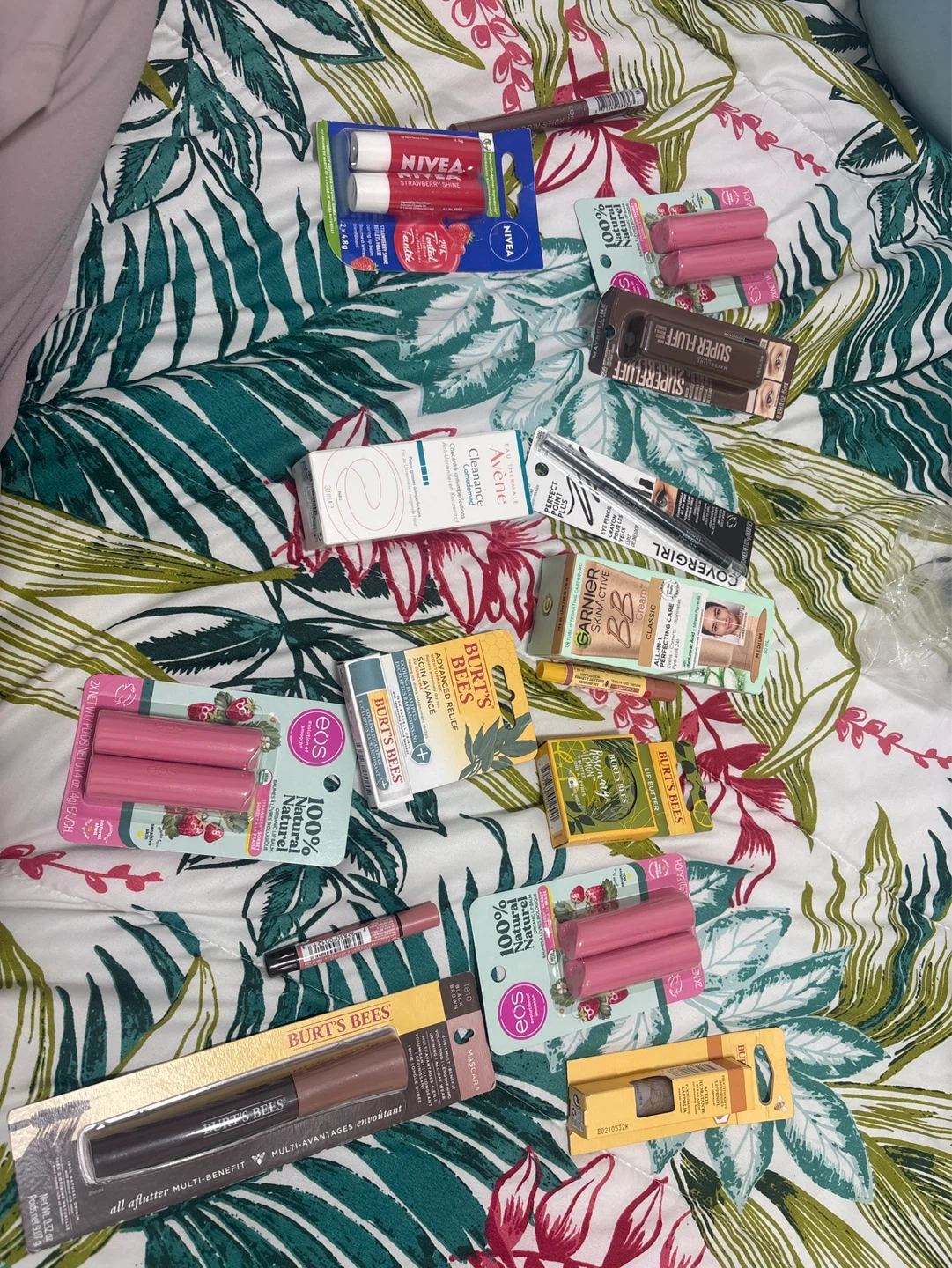 Assorted Lip Balms, Mascara, and Eye Pencil Bundle