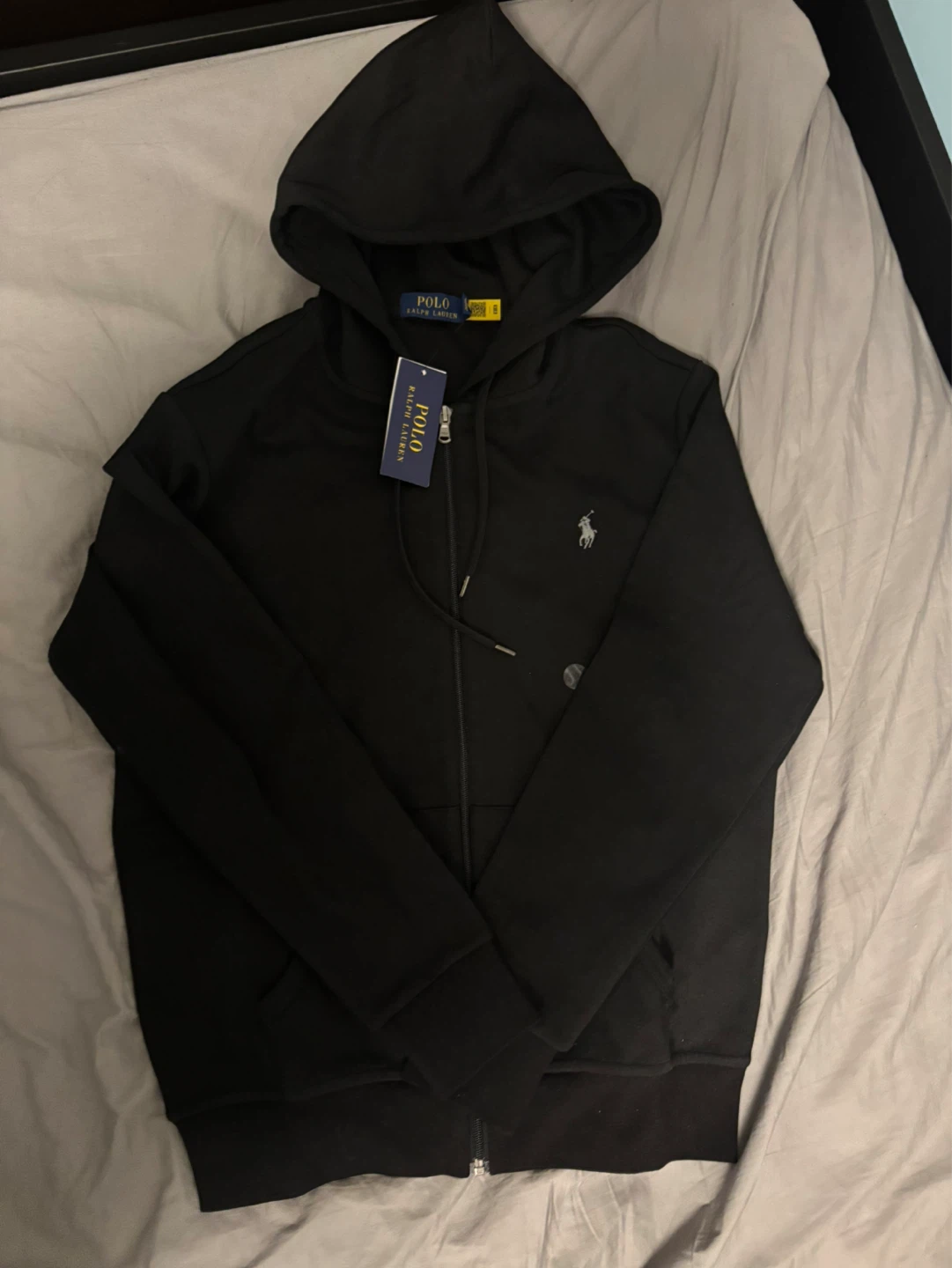 Polo Ralph Lauren Black Zip-Up Hoodie - Size M