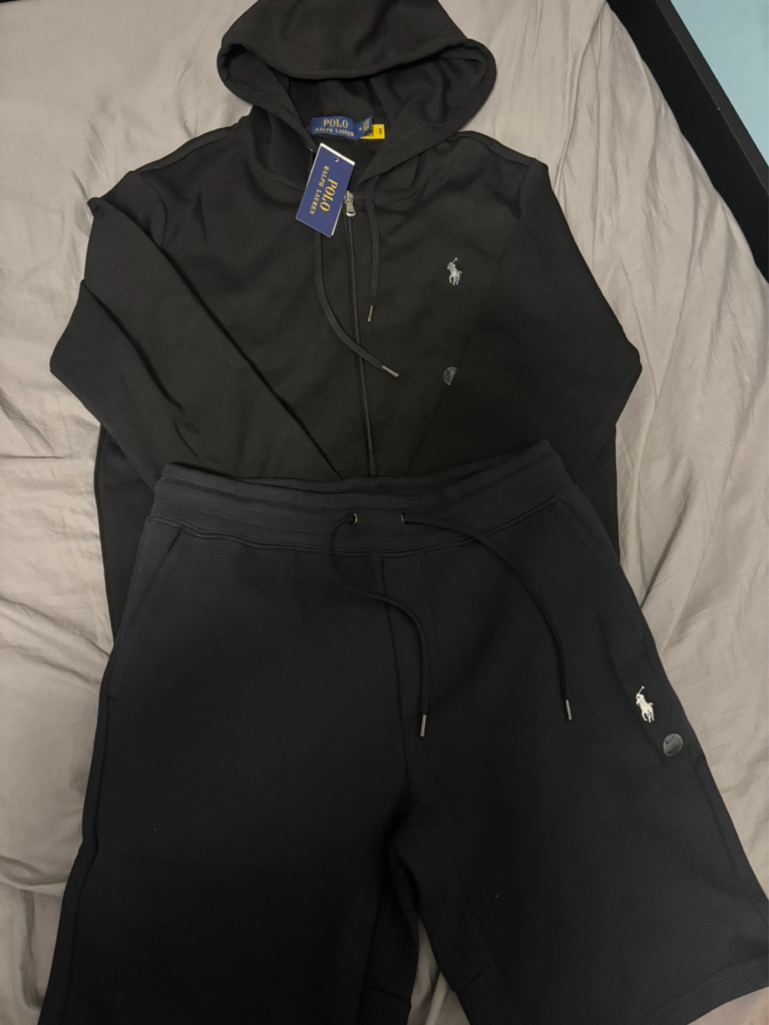Polo Ralph Lauren Black Hoodie and Shorts Set