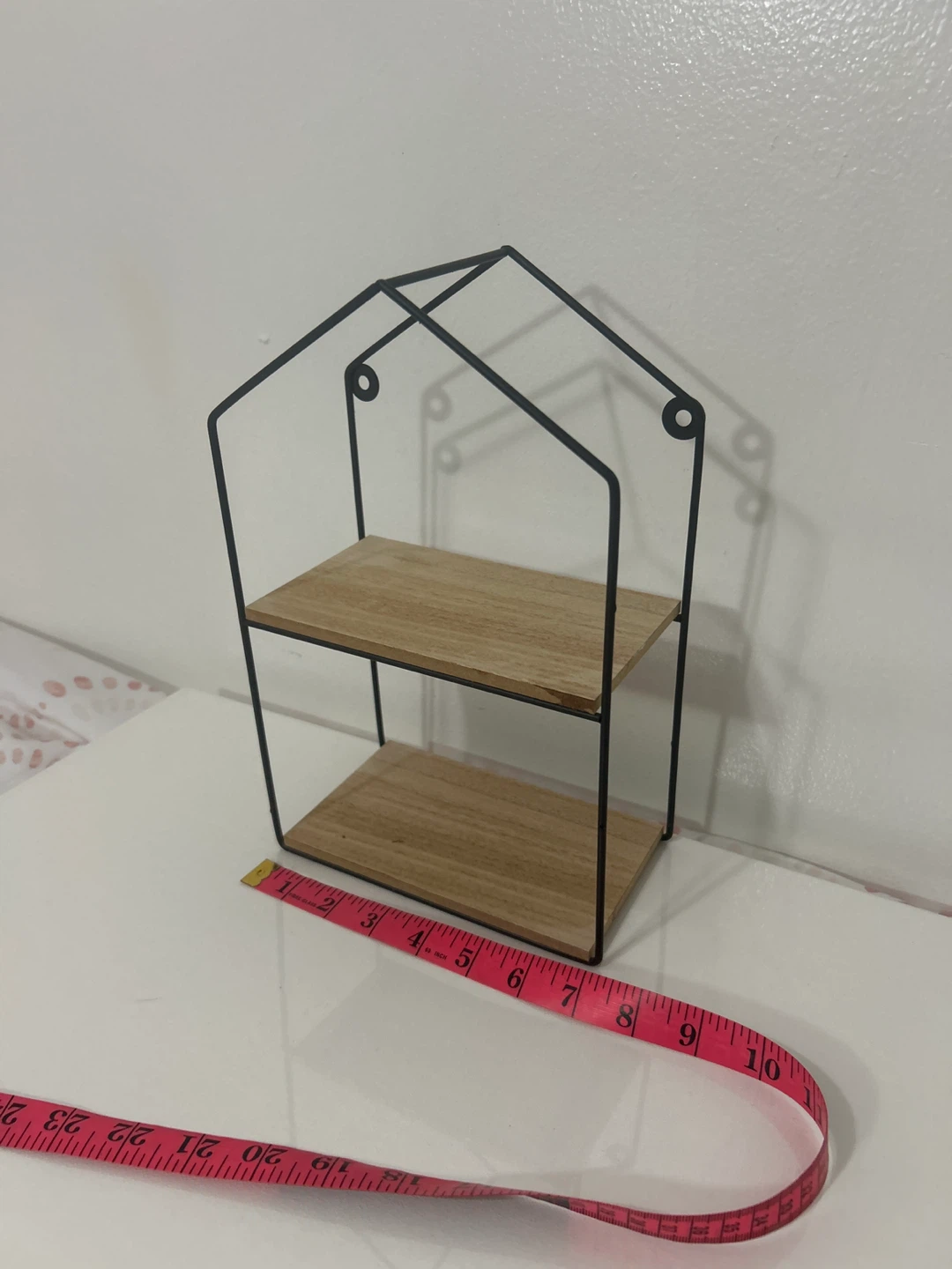 Modern Black Wire House Shelf with Wood Shelves - photo 4