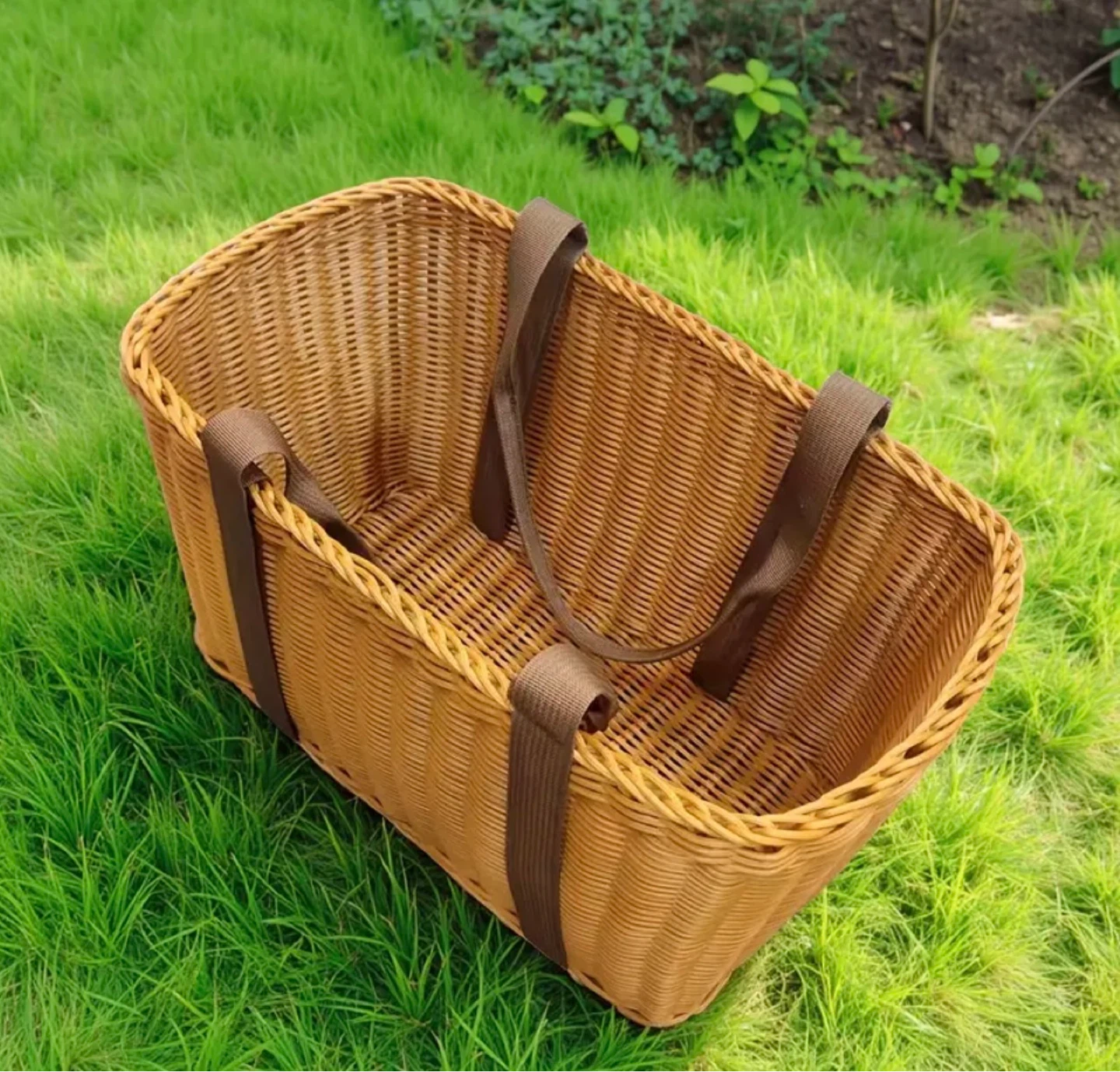 Wicker Picnic Carrier Basket - photo 2