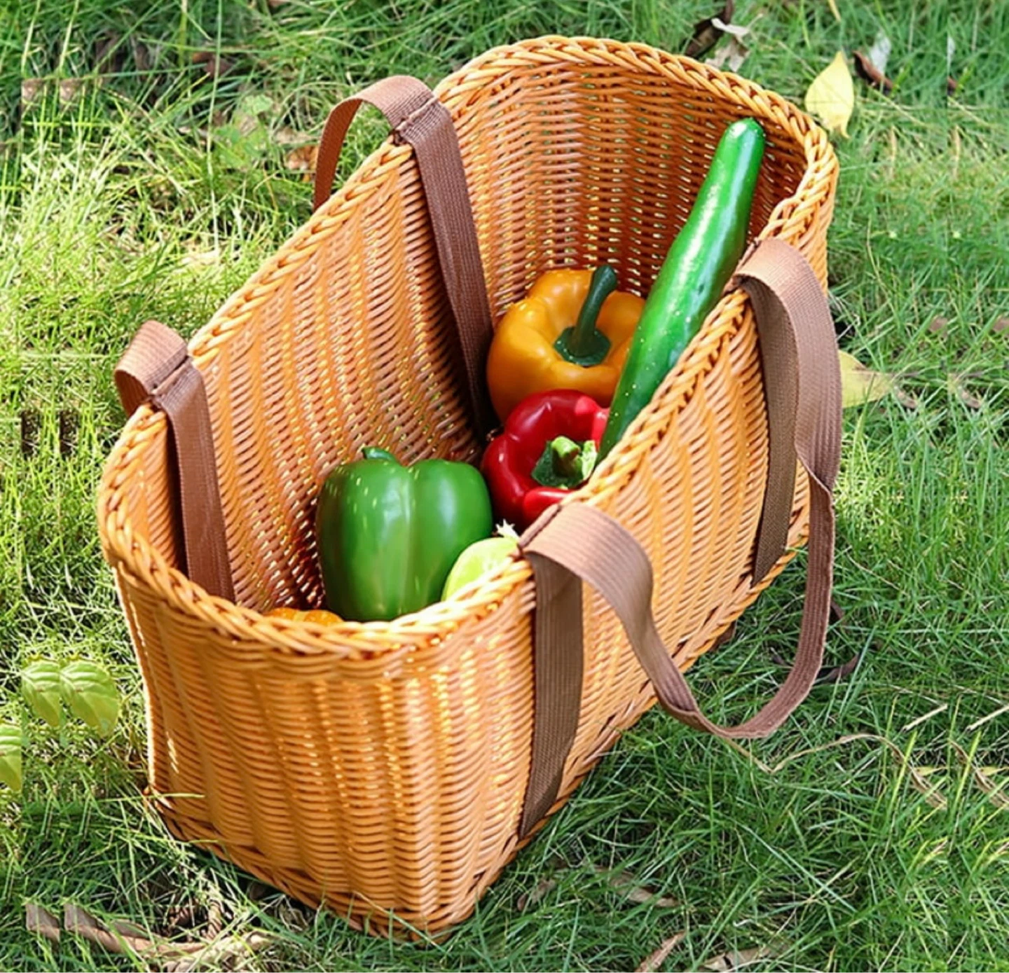 Wicker Picnic Carrier Basket - photo 3