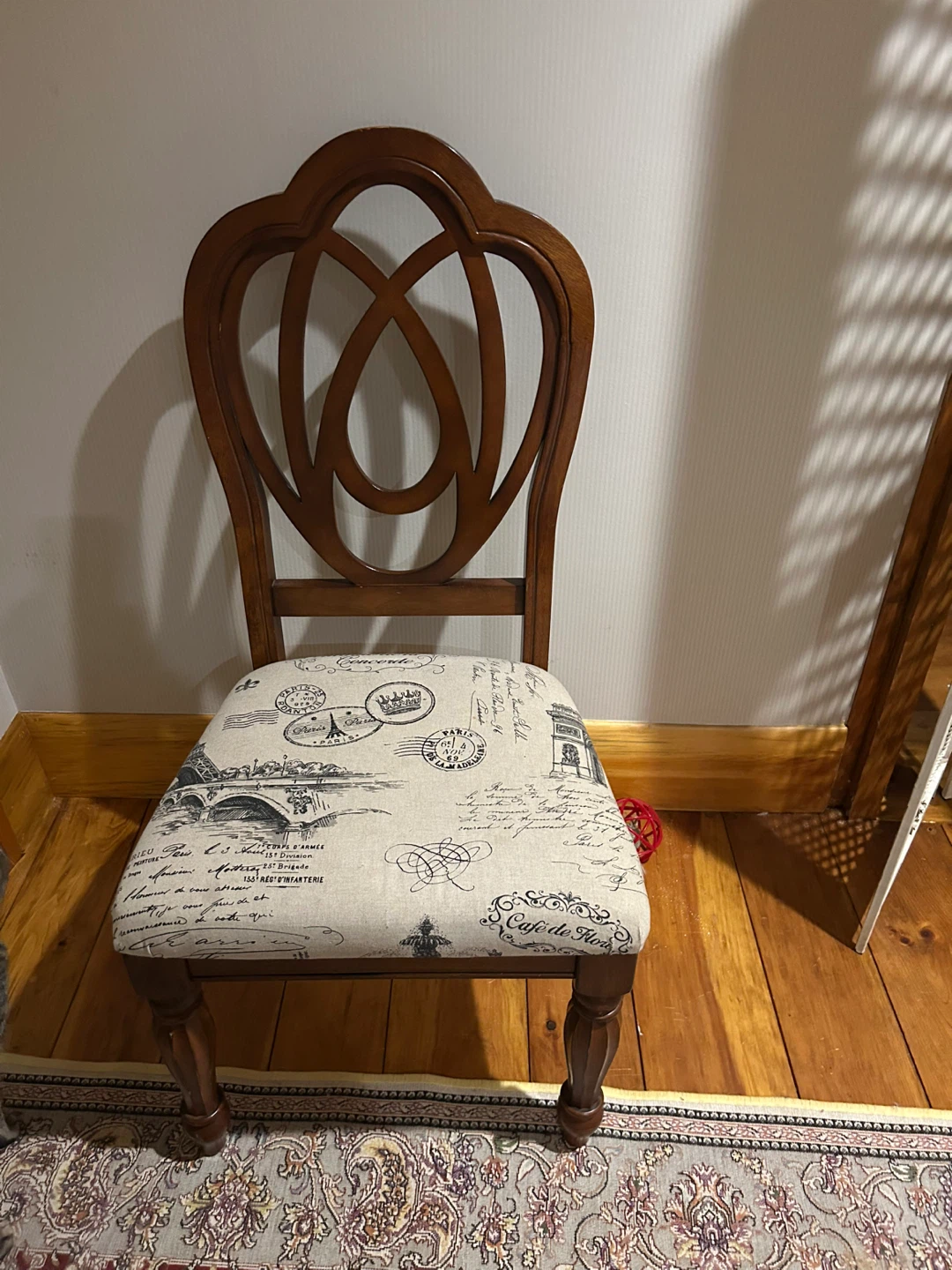 Accent Chair with French Cafe Fabric Seat
