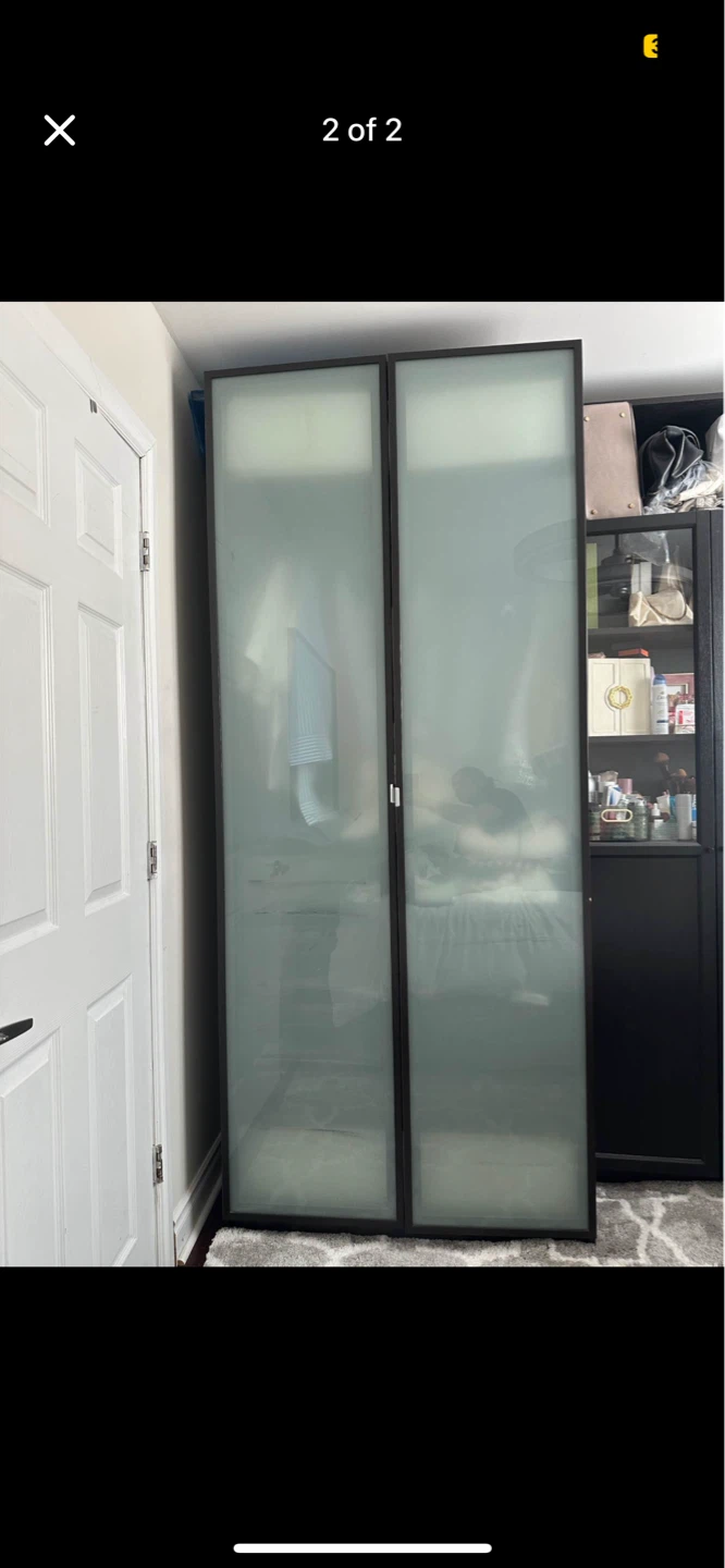 PAX Wardrobe System with Frosted Glass Doors