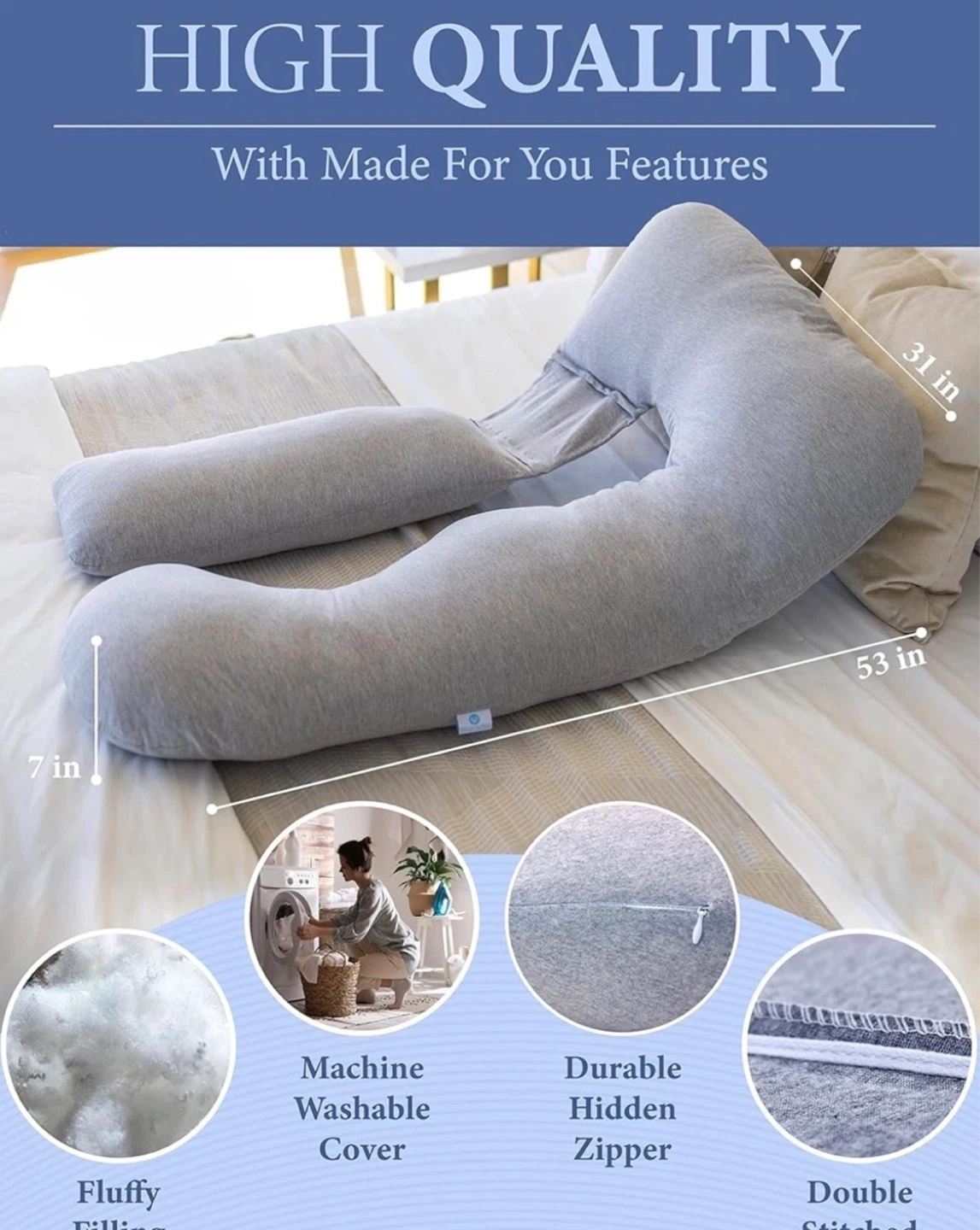 U-Shaped Maternity Support Pillow - photo 3