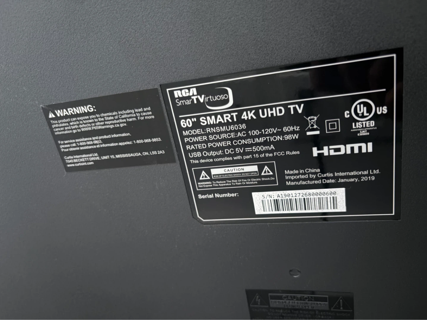 RCA Smart TV 60” 4K UHD like new condition - photo 5