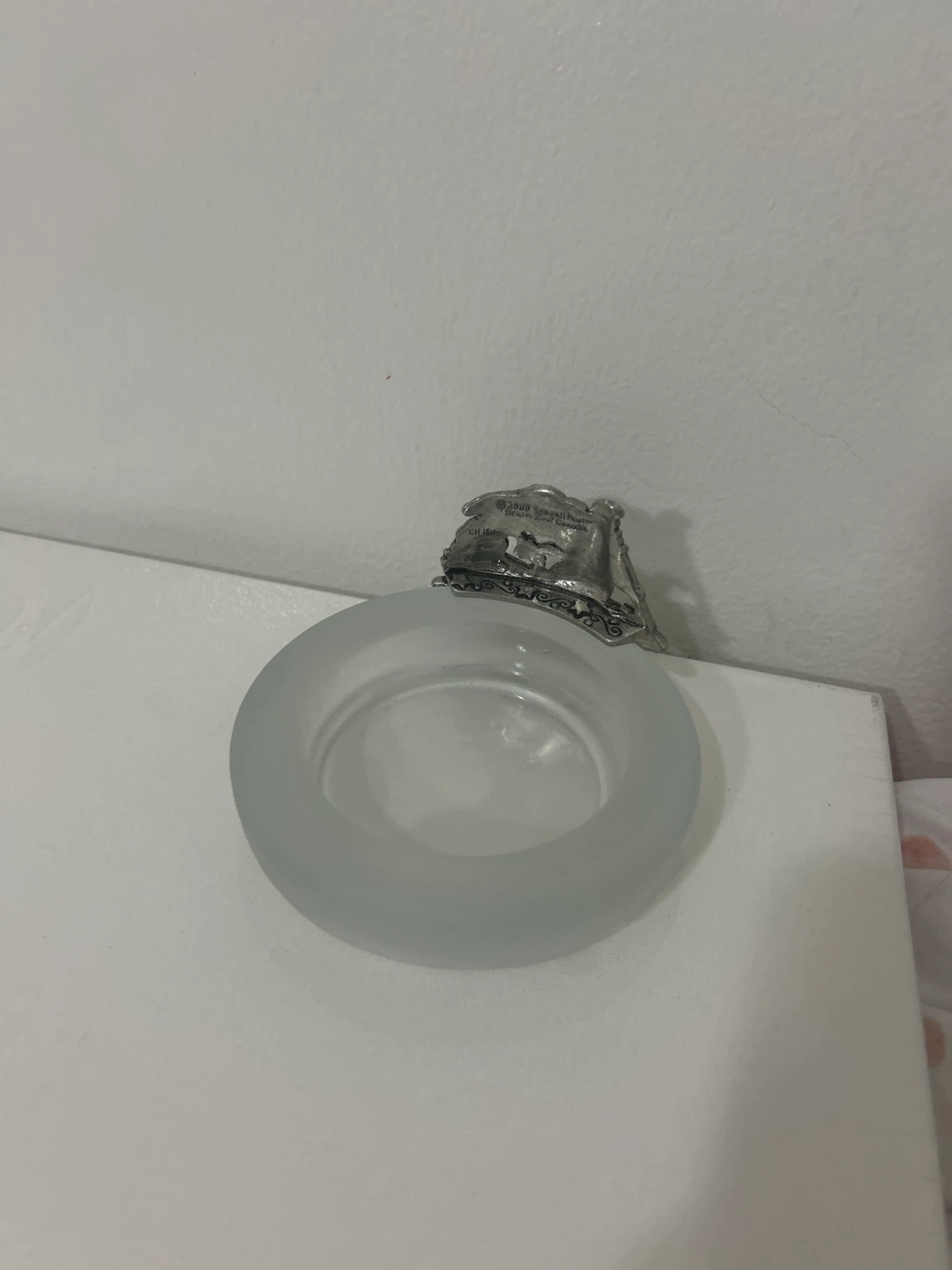 Seagull Pewter Frosted Glass Candle Holder - photo 4