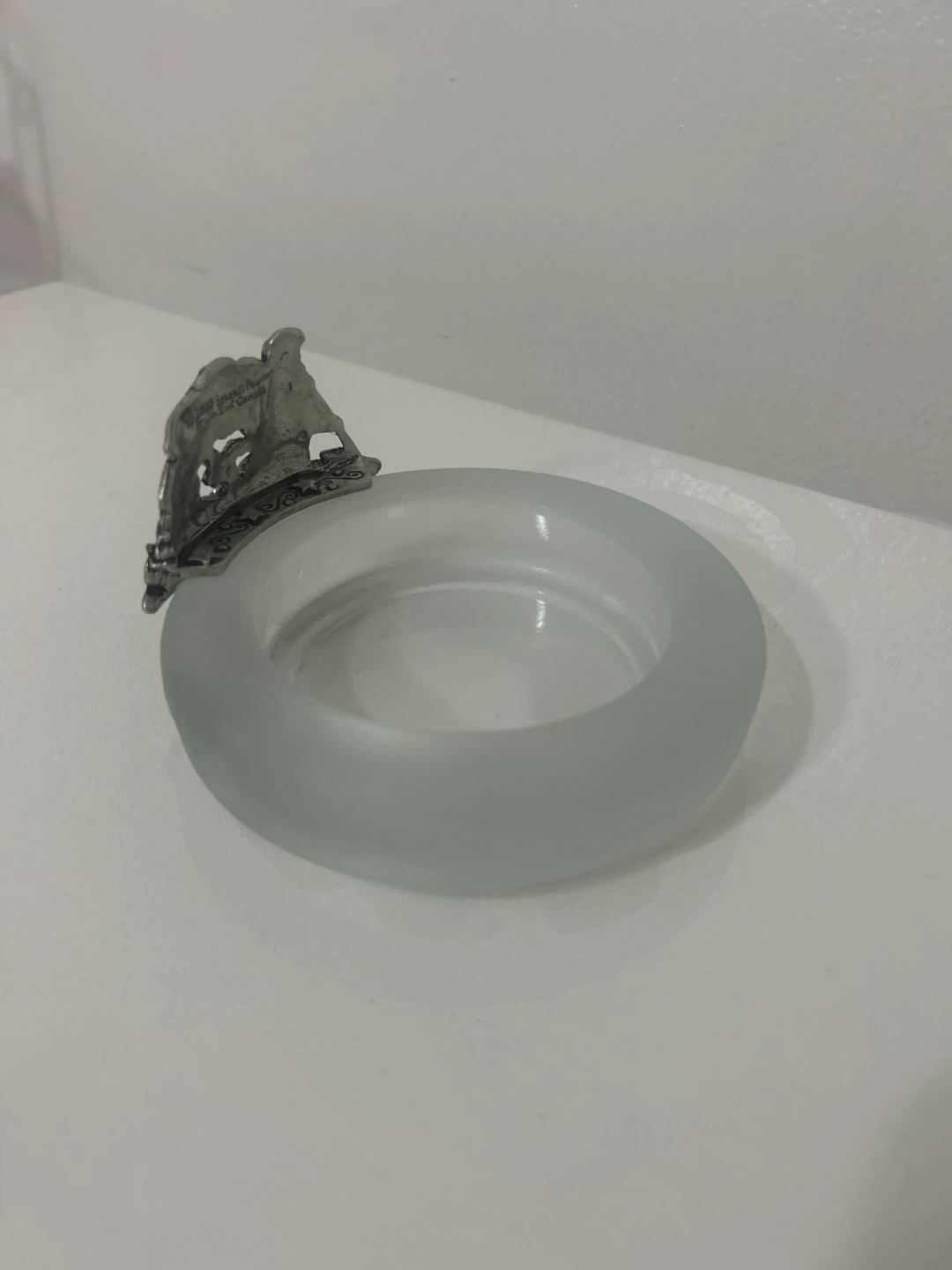 Seagull Pewter Frosted Glass Candle Holder - photo 2