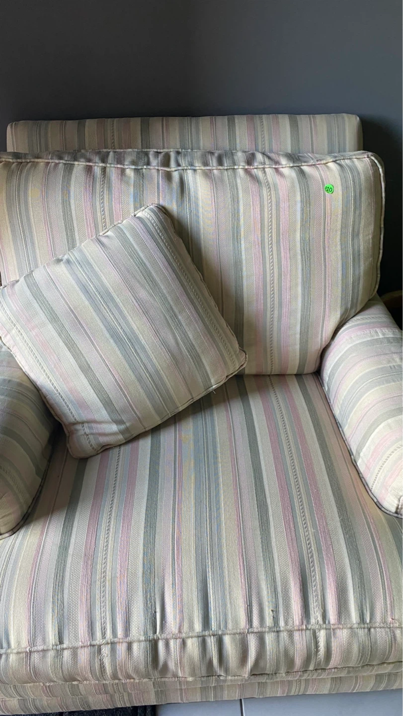 Striped Accent Chair with Cushion - photo 3