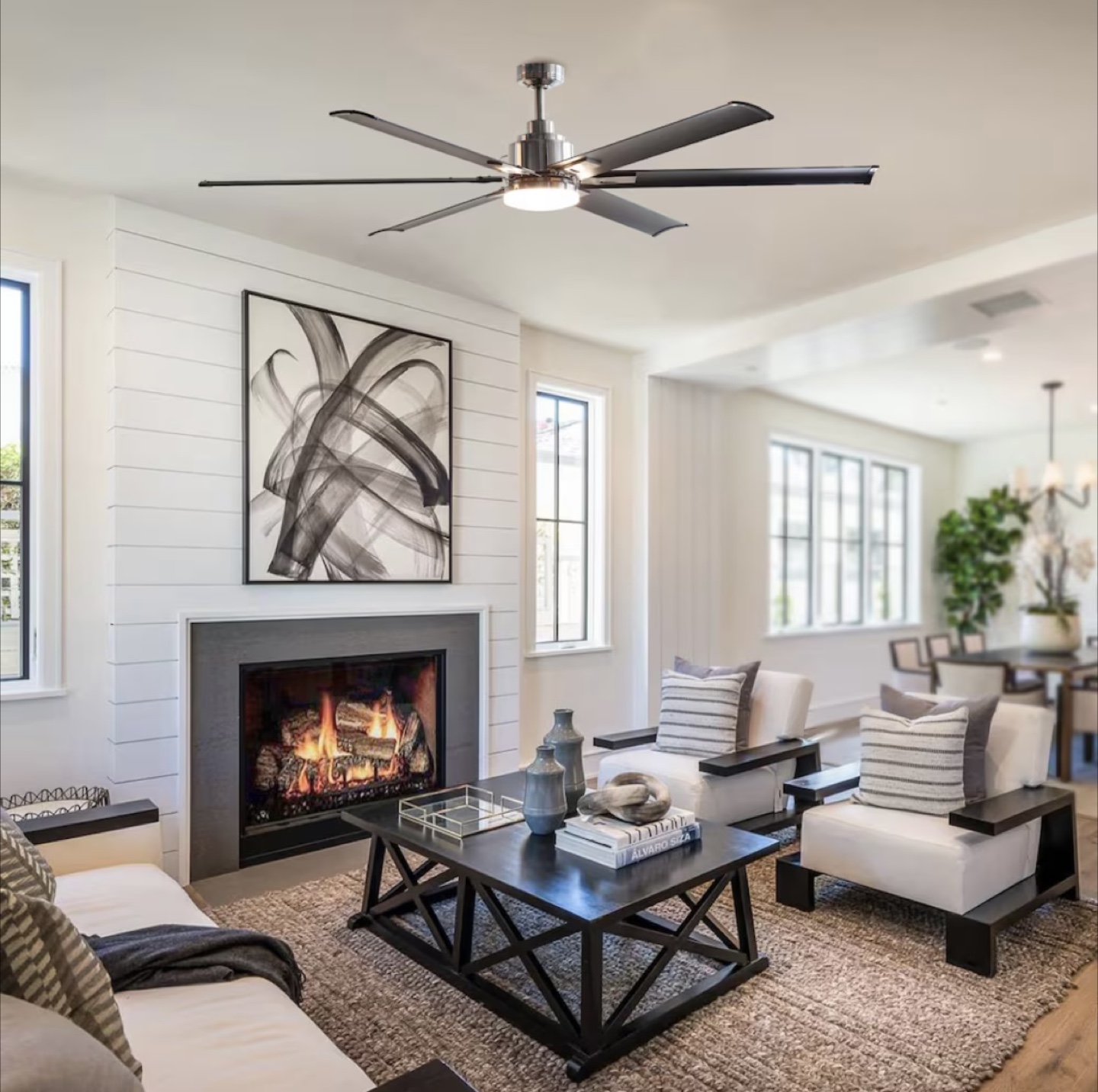 Modern 6-Blade Ceiling Fan with LED Light - photo 5