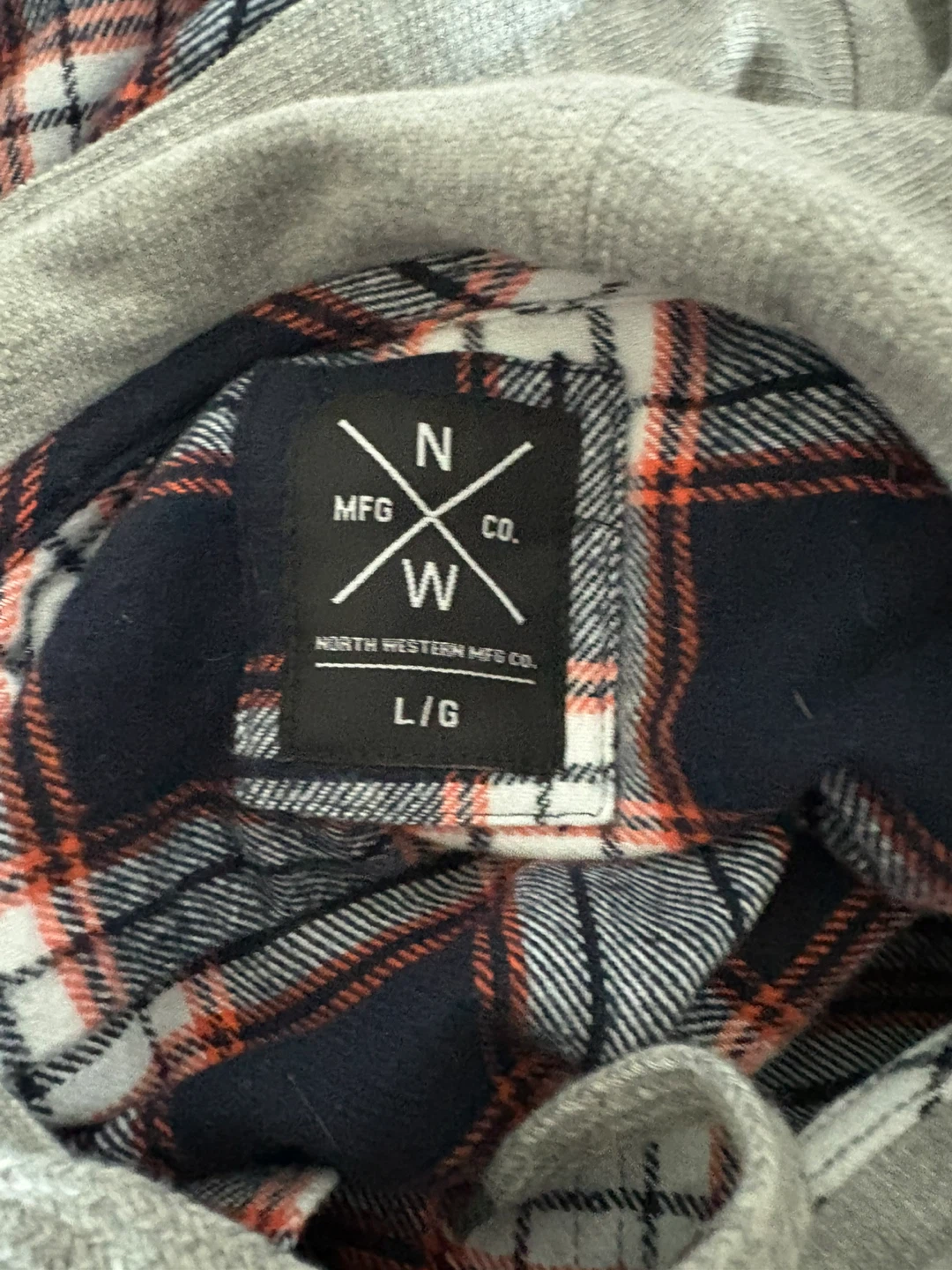North Western MfG Co. Plaid Flannel Hooded Shirt Size L/G - photo 3