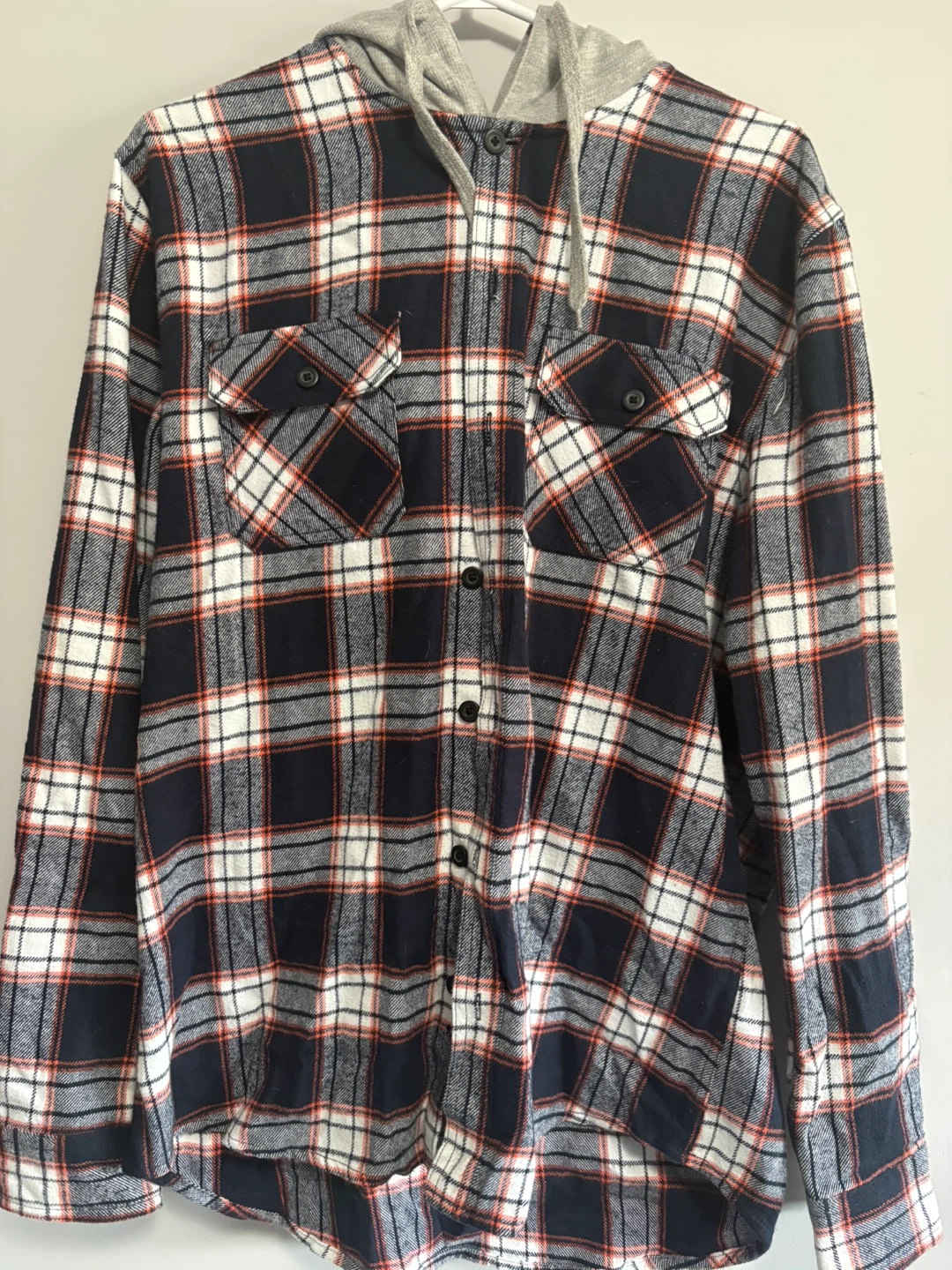 North Western MfG Co. Plaid Flannel Hooded Shirt Size L/G