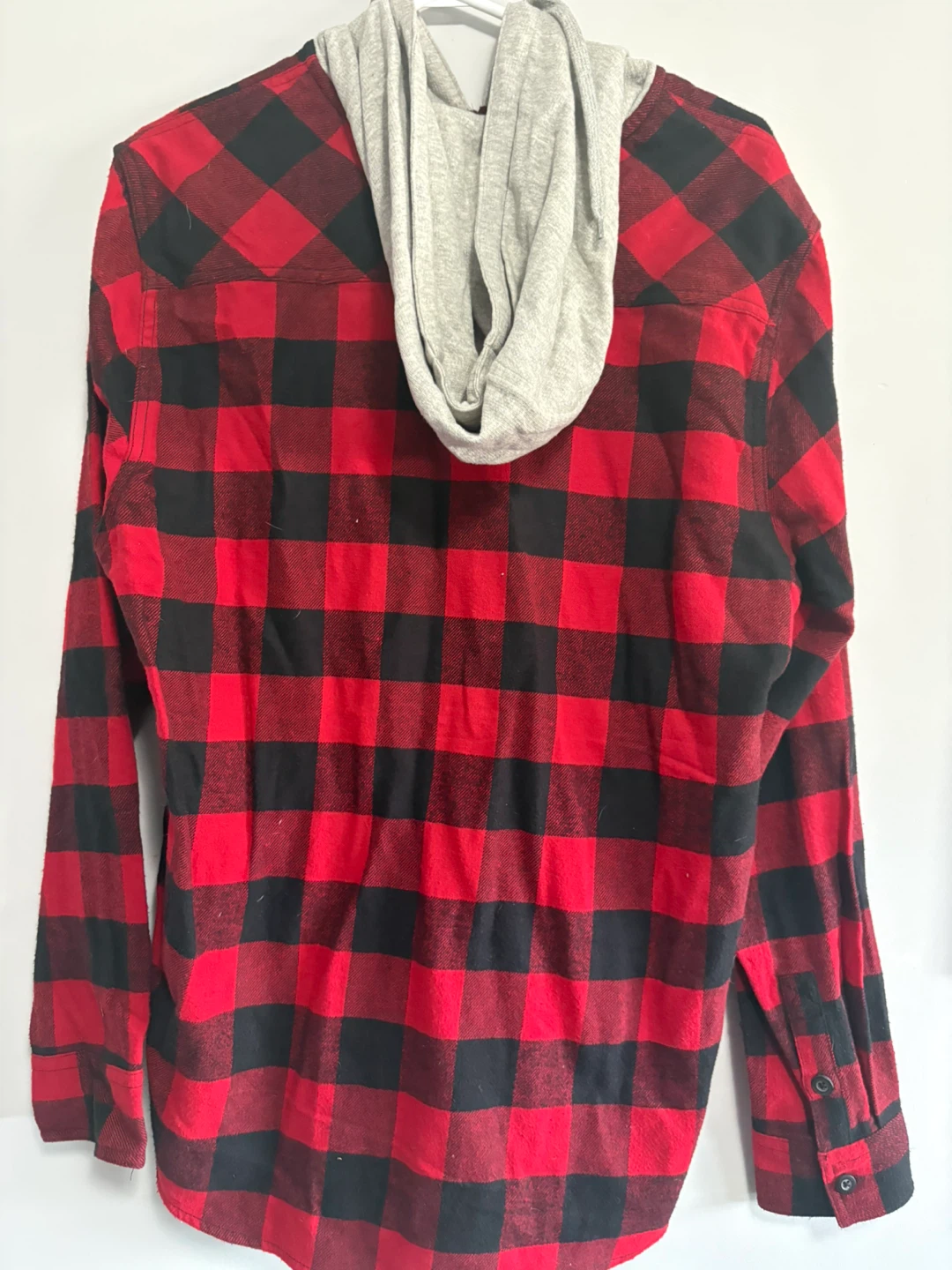North Western Mfg Co. Red Plaid Hooded Flannel Shirt L/G - photo 2