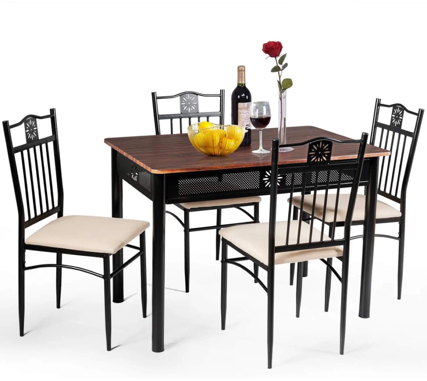 4-Piece Dining Set with Table and Chairs