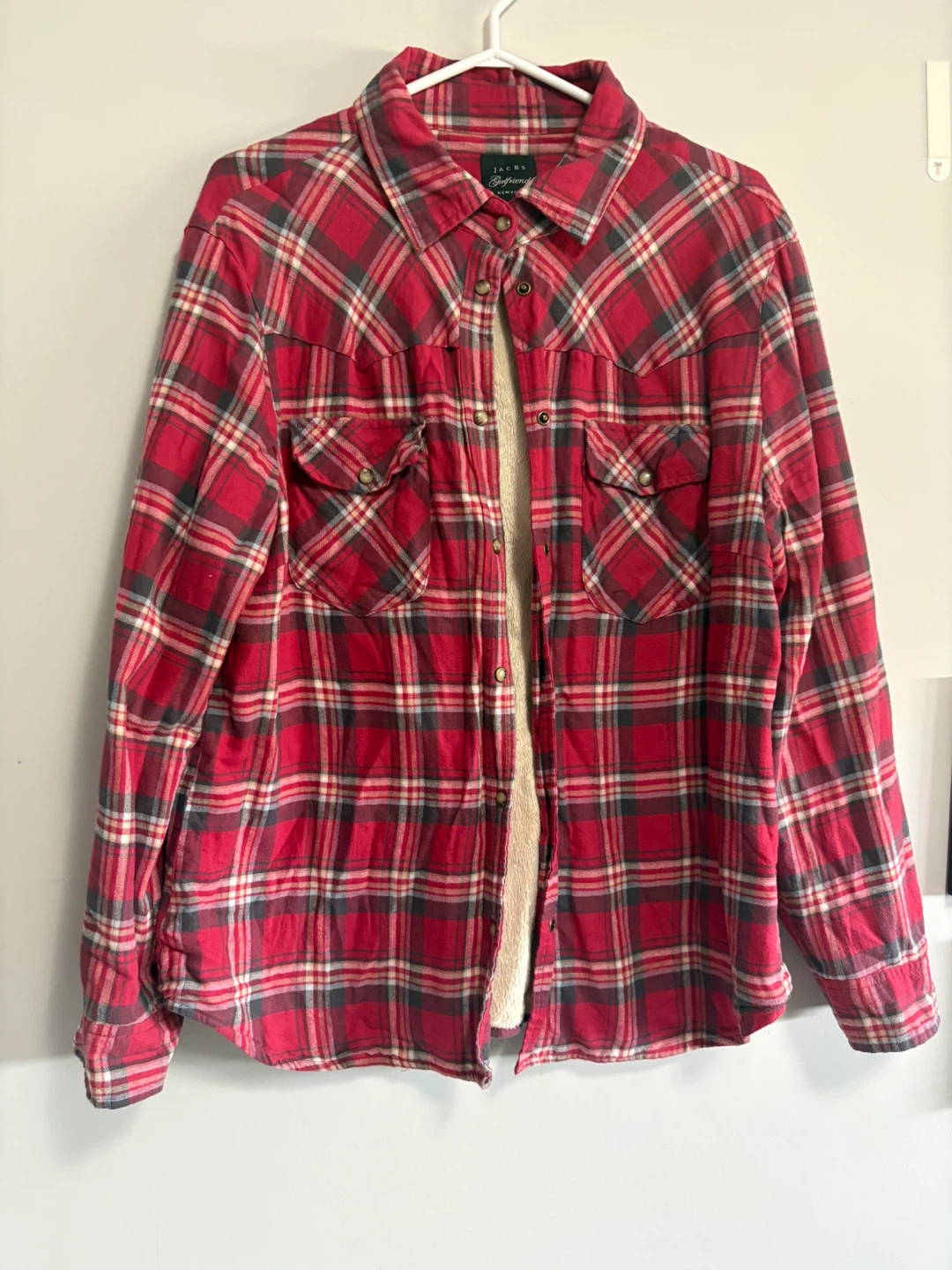 Jachs Girlfriend New York Plaid Lined Flannel Shirt XL/TG