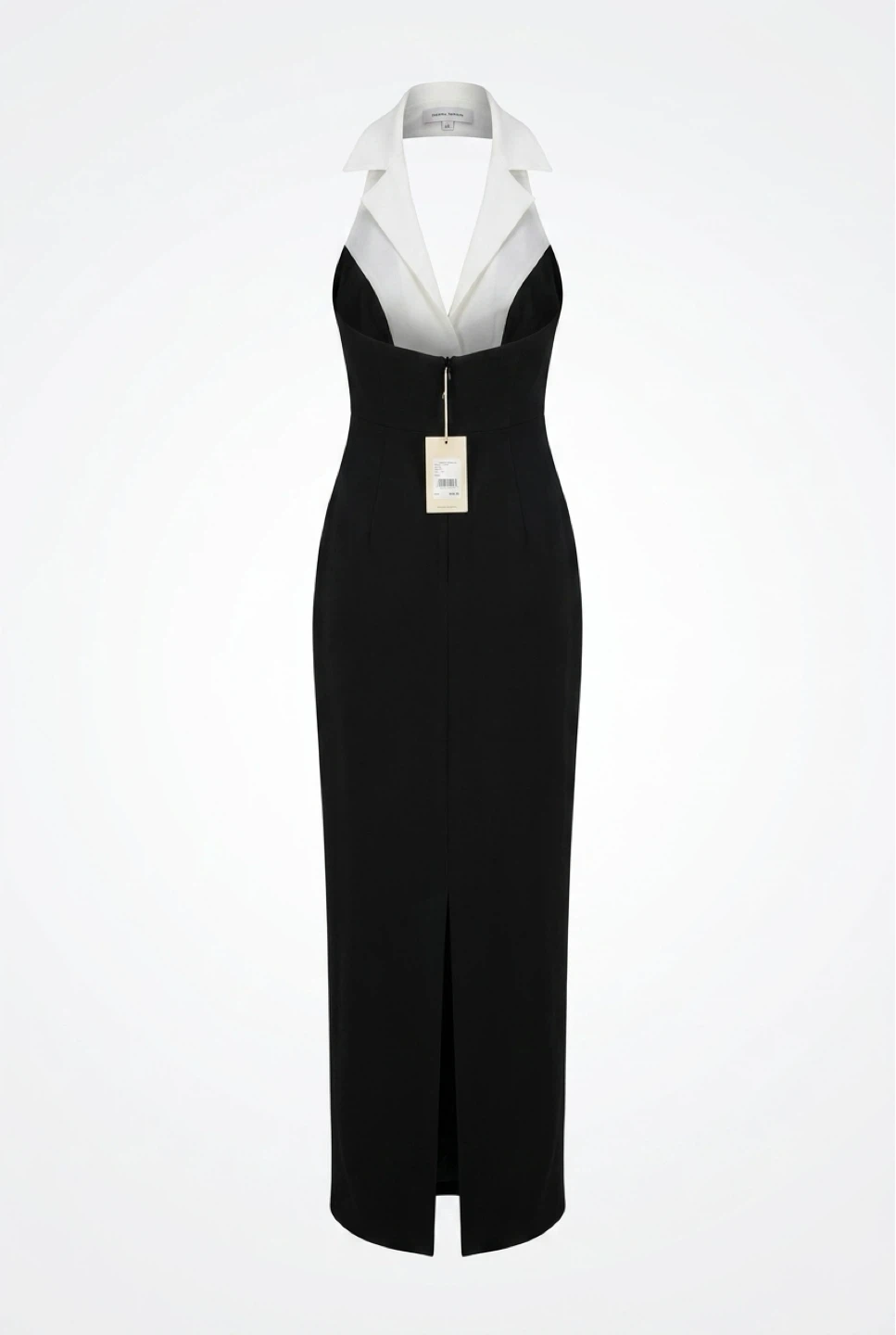 Black Maxi Dress with White Collar and Black Cor - photo 4